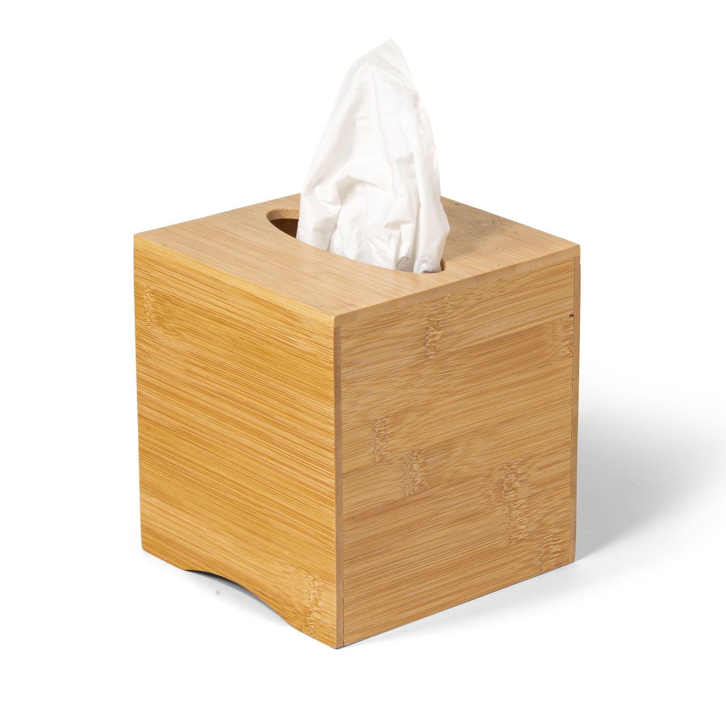 OSCO Bamboo Square Tissue Box, Eco-Friendly Tissue Holder, Napkin Dispenser for Home Office Bathroom, Natural Bamboo Tissue Cover
