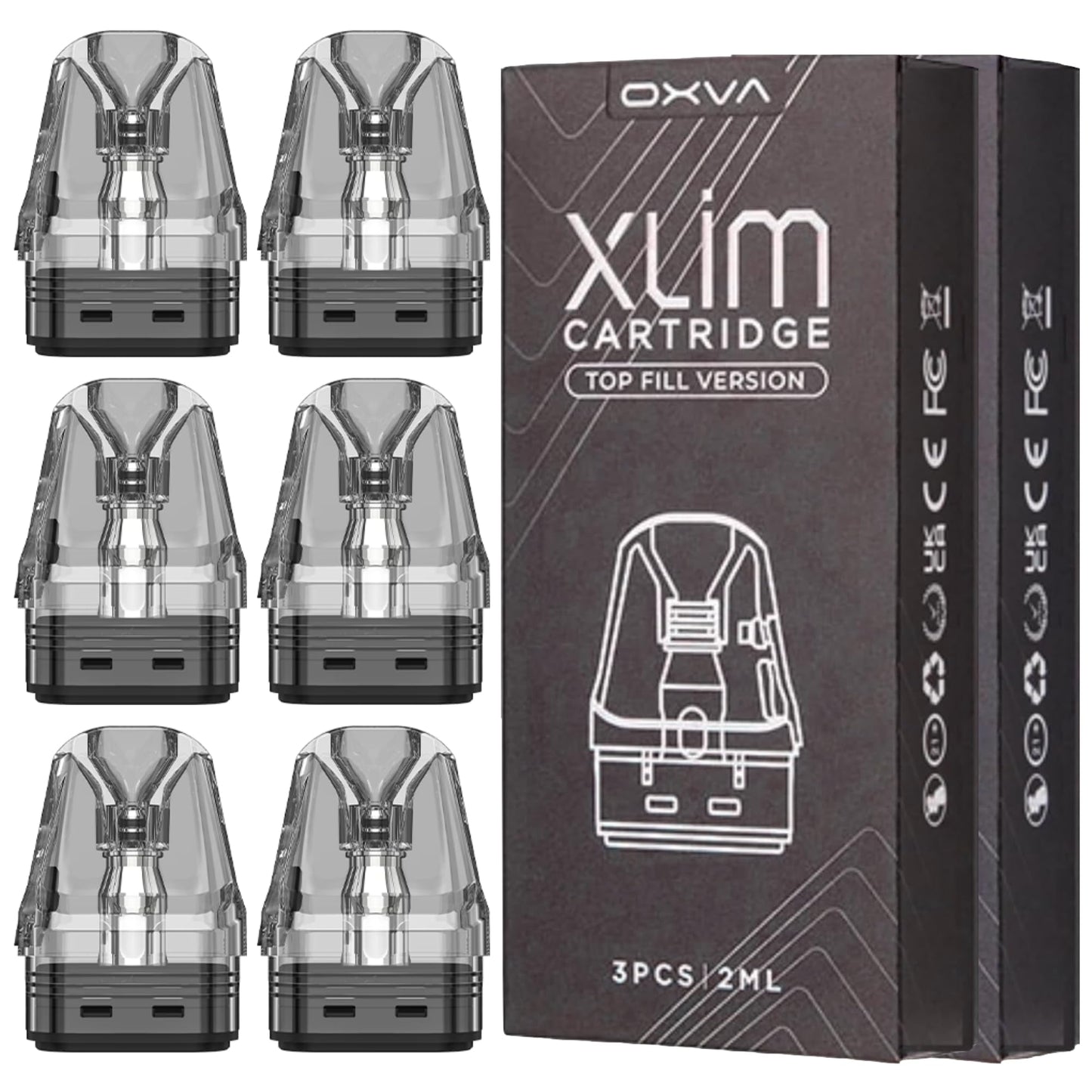 Oxva Xlim Pods [0.8] Xlim V3 Pods Pack of 6 - Compatible with Oxva Xlim Pro 3 - Xlim Pro 2 Pods - Xlim 3 Ultra Vape Kit, Top Fill Oxva Xlim V3 Vape