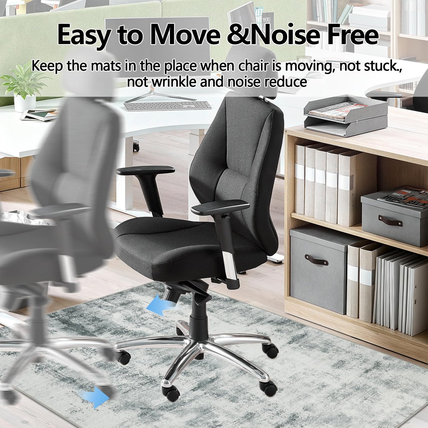 Famibay Office Chair Mat for Hard Floor 90x120cm Grey Chair Floor Protection Mat Rubber Computer Desk Chair Mat Hard Floor Protector for Home Office