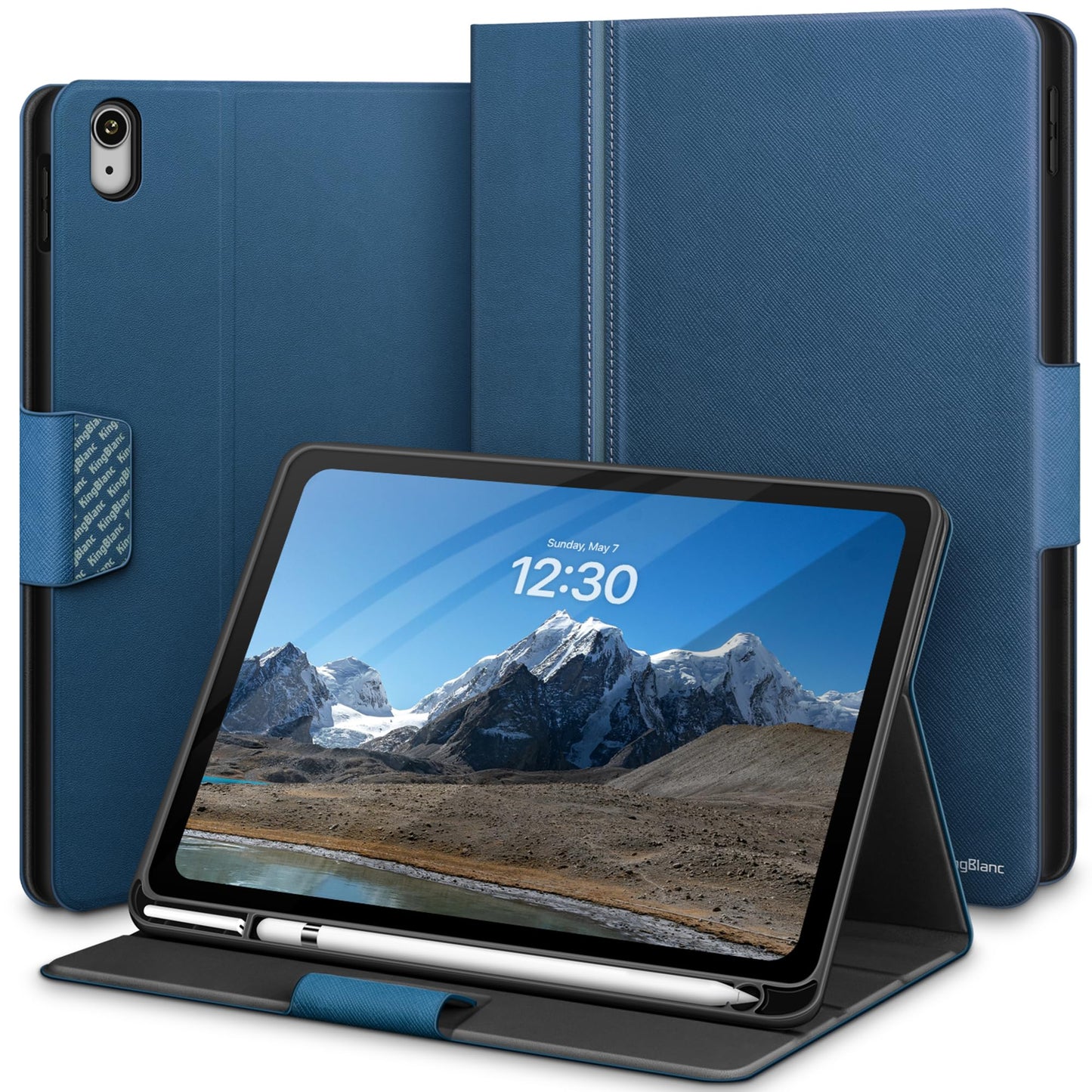 KingBlanc Case for iPad (A16) 11th Generation 11 Inch 2025, iPad 10th Gen 10.9 Inch 2022 with Pencil Holder, PU Leather Protective Cover, Auto