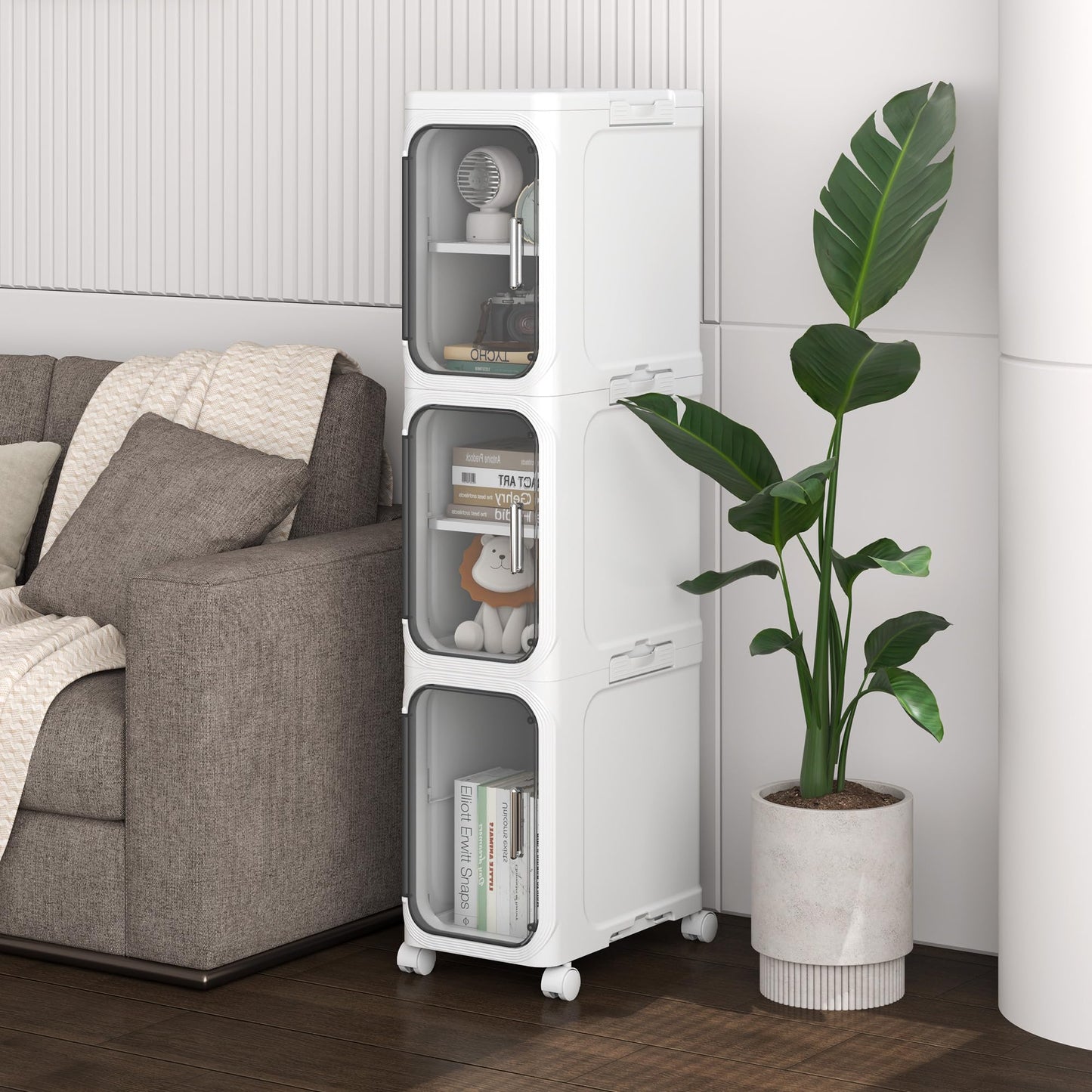 YVVVVY 20cm Bathroom Storage Cabinet, Waterproof Small Tolilet Unit