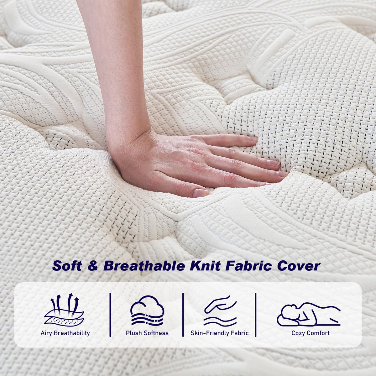 HomeMay 4FT6 Double Mattress,135x190x28cm Hybrid Pocket Sprung, Medium Firm