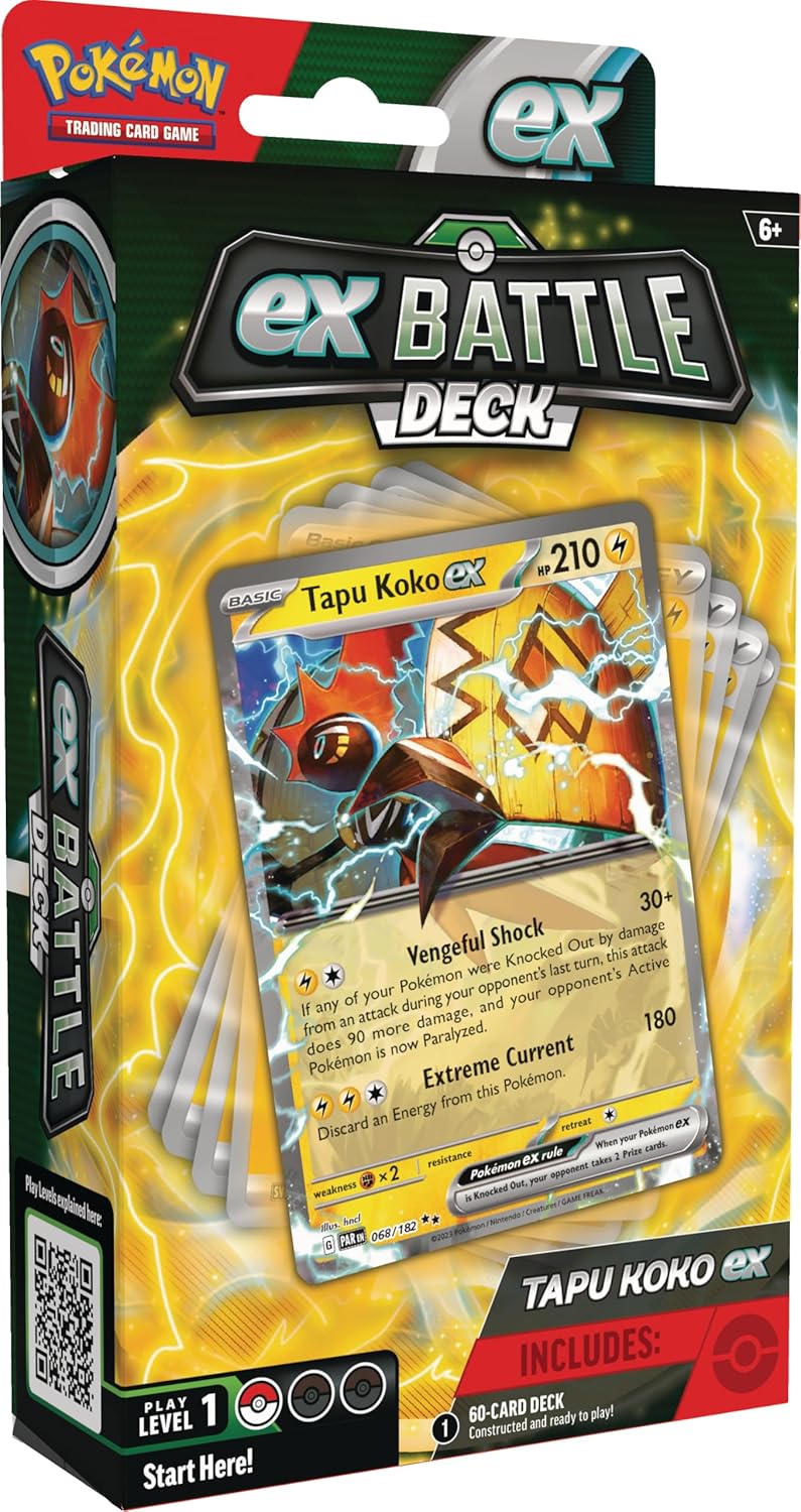 Pokémon TCG: Tapu Koko ex Battle Deck (Ready-to-Play 60-Card Deck), new but open/scruffy box