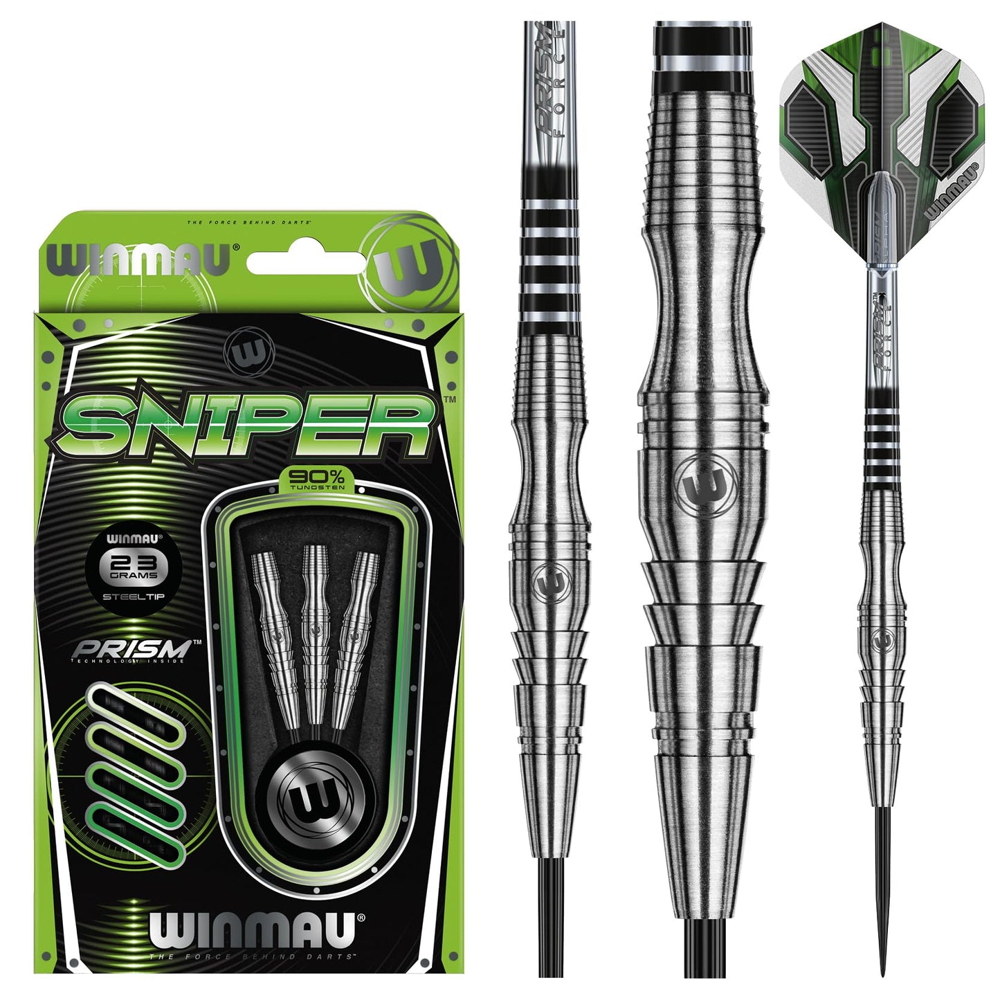 WINMAU Sniper 23 Gram Tungsten Darts Set with Flights and Shafts (Stems)