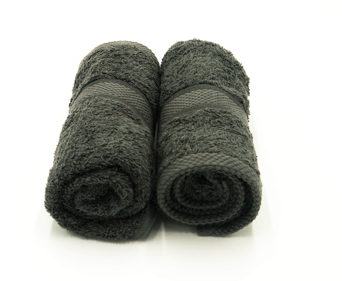 Lex's Linens Pack of 2 100% Combed Cotton Grey Hand Towels