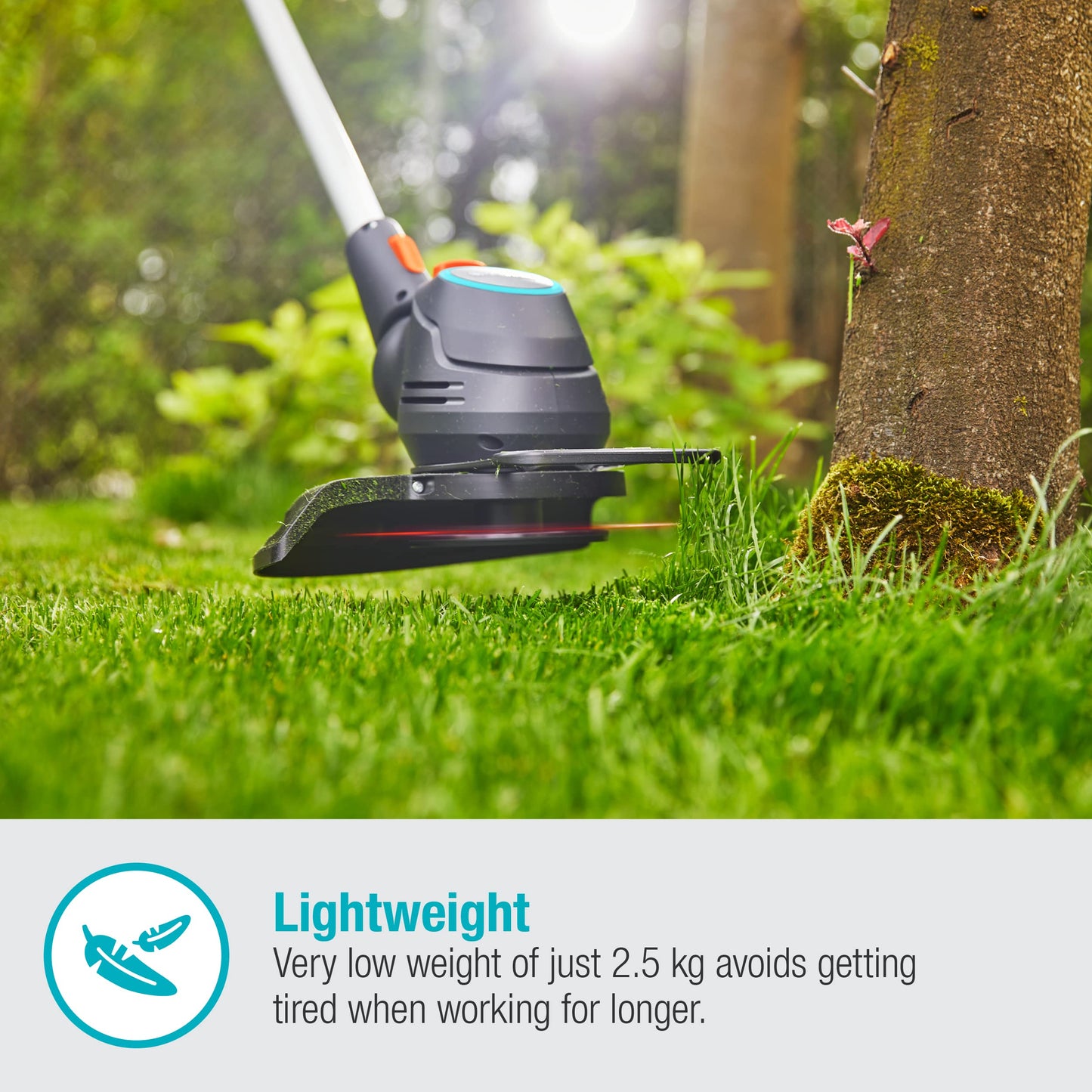 Gardena Battery Trimmer ComfortCut 23/18V P4A Without Battery: Lawn strimmer with 230-mm Cutting Diameter, Telescopic Shaft and pivoting Trimmer Head