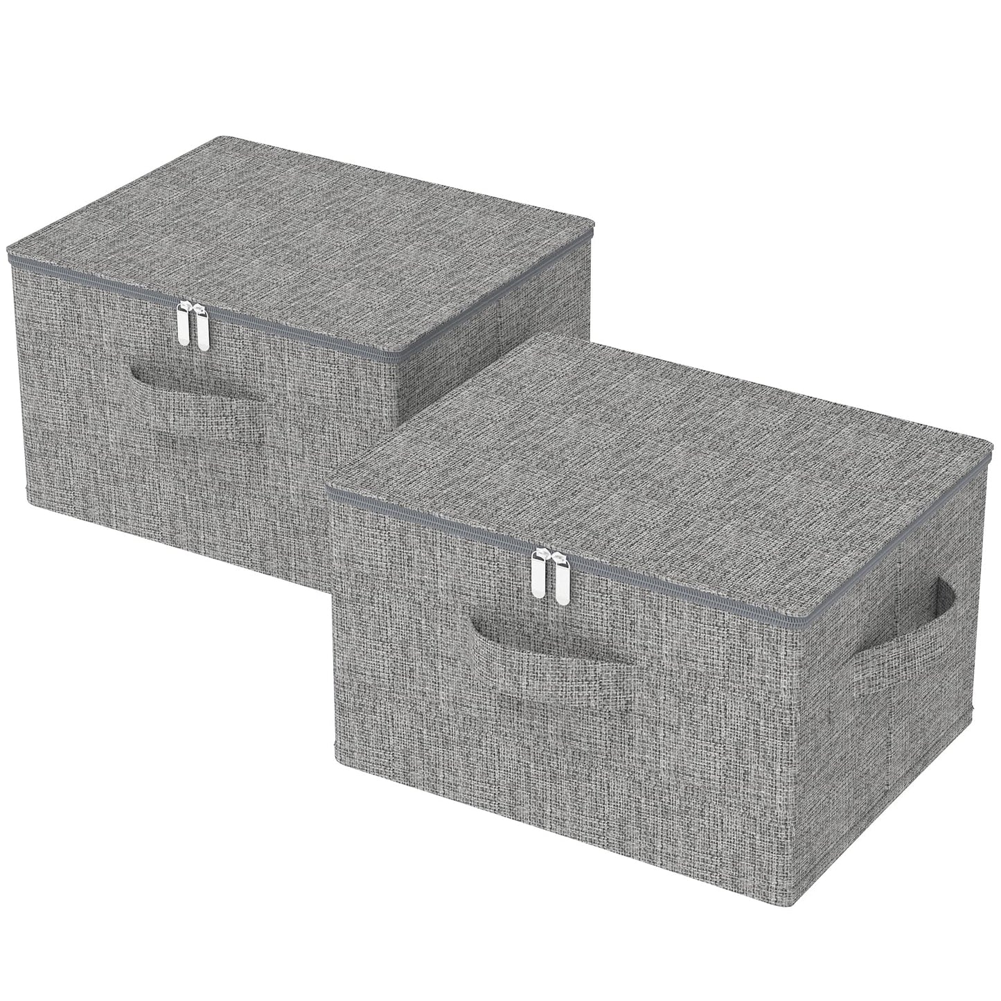 ENUMAIL Underbed Storage Boxes with Zippers,50x40x30cm,Grey,2 Pack