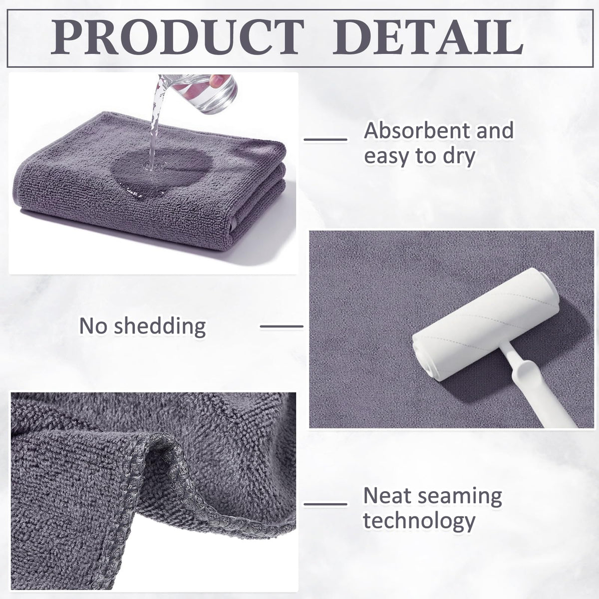 Tatuo 4 Pcs Drying Microfibre Hair Salon Towels 50 x 100 cm Quick Dry Absorbent Hand Towels for Bathroom Soft Hairdressing Cloths for Face Bath Gym