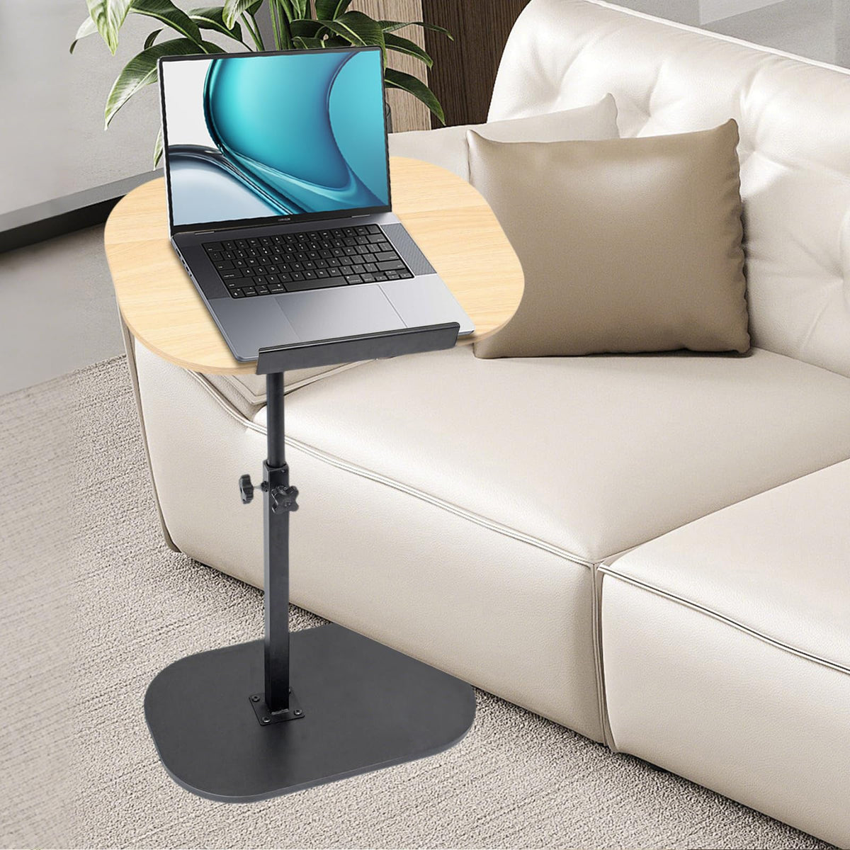 YYW Side Table TV Tray For Couch, Height Adjustable C Shaped Table