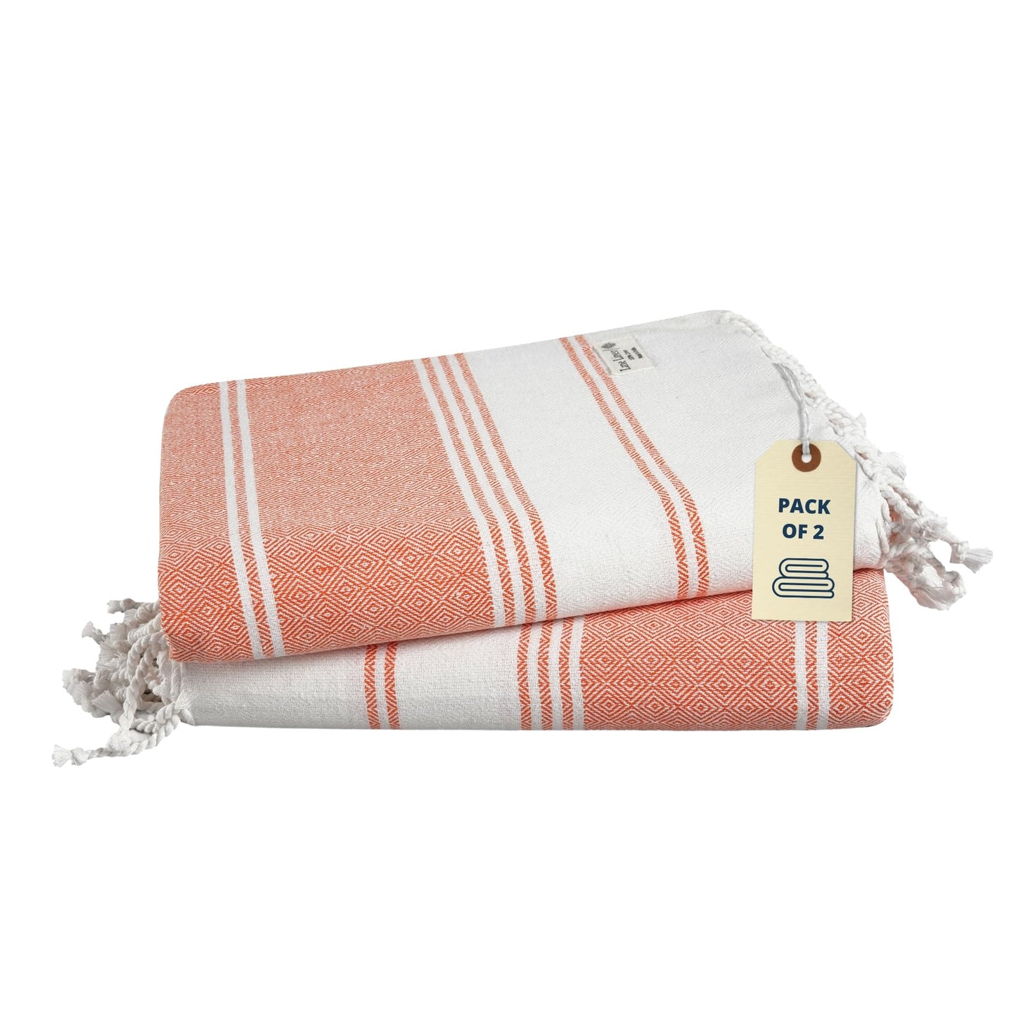 LANE LINEN Turkish Beach Towel 2 Pack, Oversized Towel 39"x71", Cotton Rich Beach essentials For Women, Large Pool Towel, Absorbent & Quick Dry, Sand