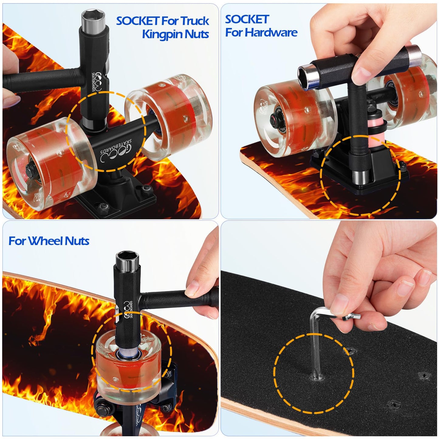 GIEEU Skateboards with Colorful Flashing Wheels for Beginners,Kids,Teens,Adults, Complete Standard Skate Boards 9 Layer Canadian Maple Deck Concave