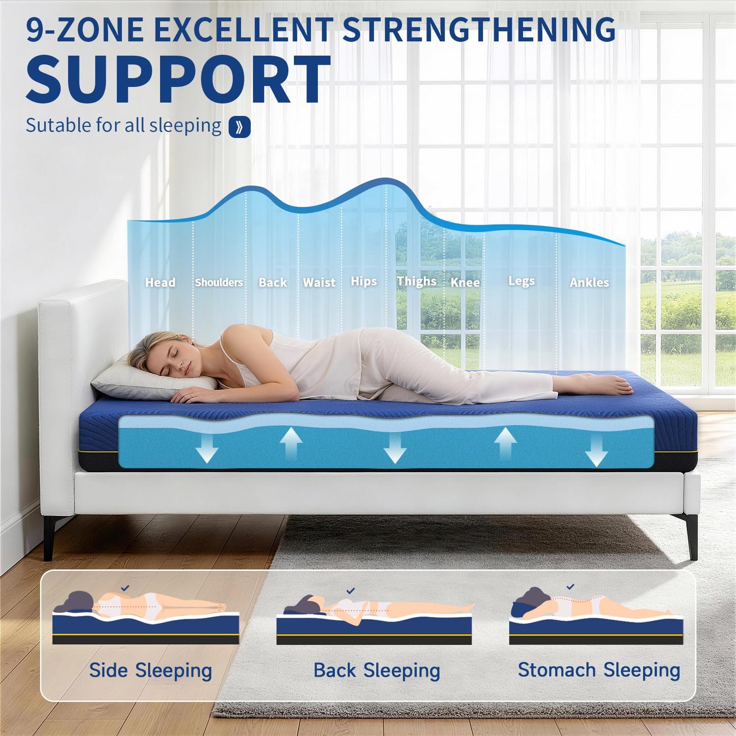 Doubleslee Memory Foam Small Double Mattress, 6 Inch Medium, 120x190x15cm