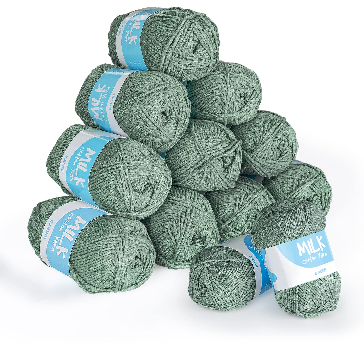 ilauke 12 Pack Double Knitting Yarn, Soft Acrylic Crochet Yarn for Knitting, Durable Balls of Chunky Yarn for Crochet, Ideal for Yarn Projects