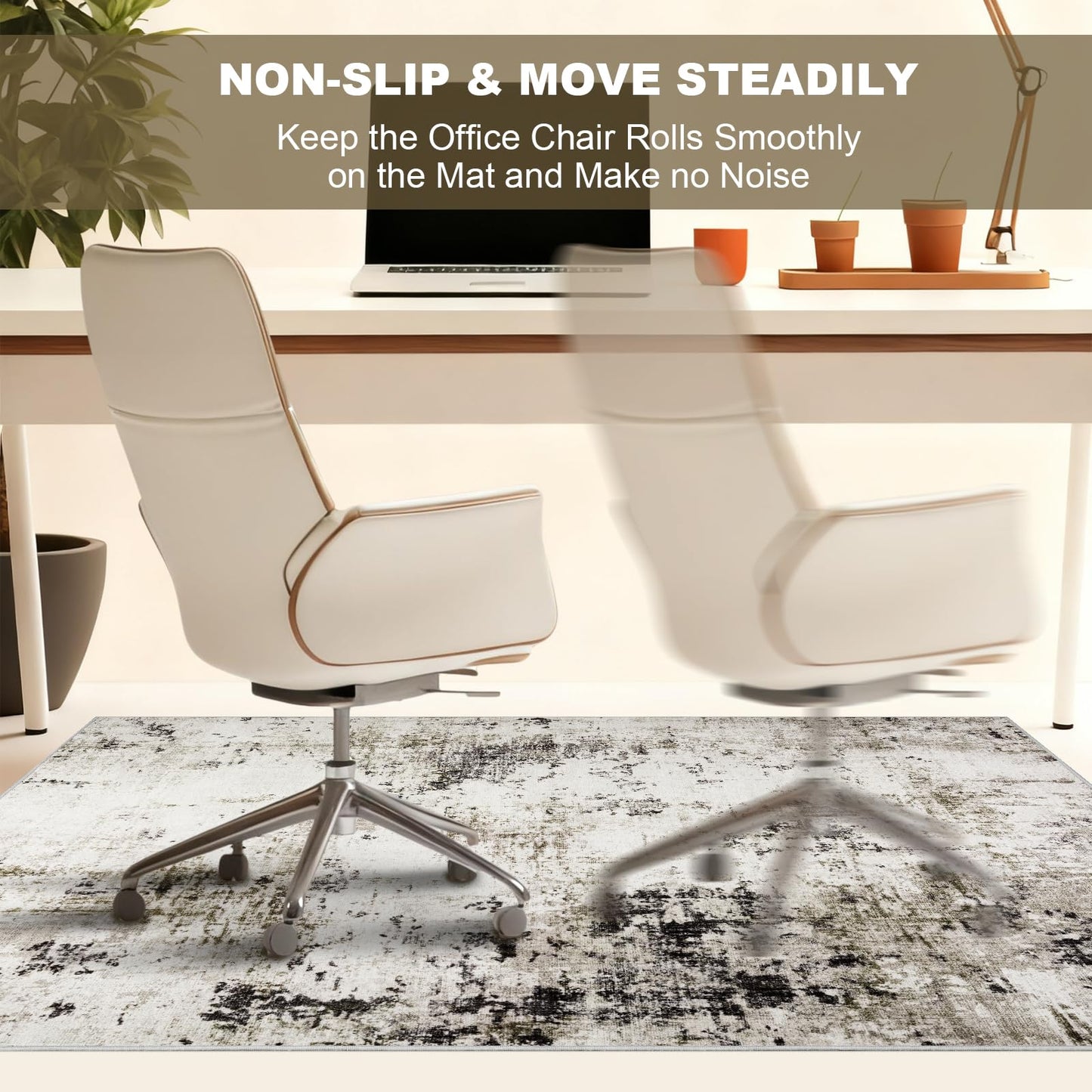 Homcomodar Office Chair Mats for Hardwood Floor 90x120cm Computer Chair Mat for Home and Office Floor Mat for Office Chair Non Slip Rubber Mats(Taupe)