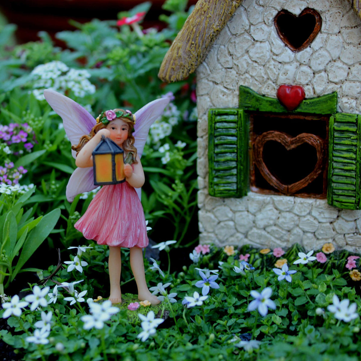 PRETMANNS Fairy Garden Ornaments - Fairy Houses for the Garden - Fairy House with Fairy Figures for Fairy Garden - Fairy Garden Accessories with