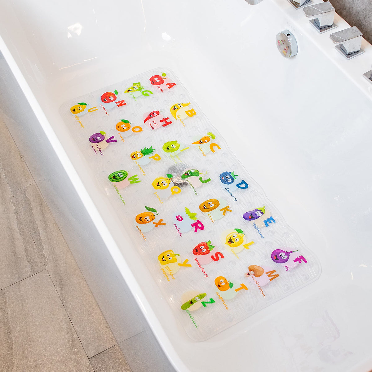 BEEHOMEE Bath Mats for Tub - Large Cartoon Non-Slip Bathroom Bathtub Mat Anti-Slip Shower Mats for Floor 89 * 40CM,Machine Washable XL Size Bathroom