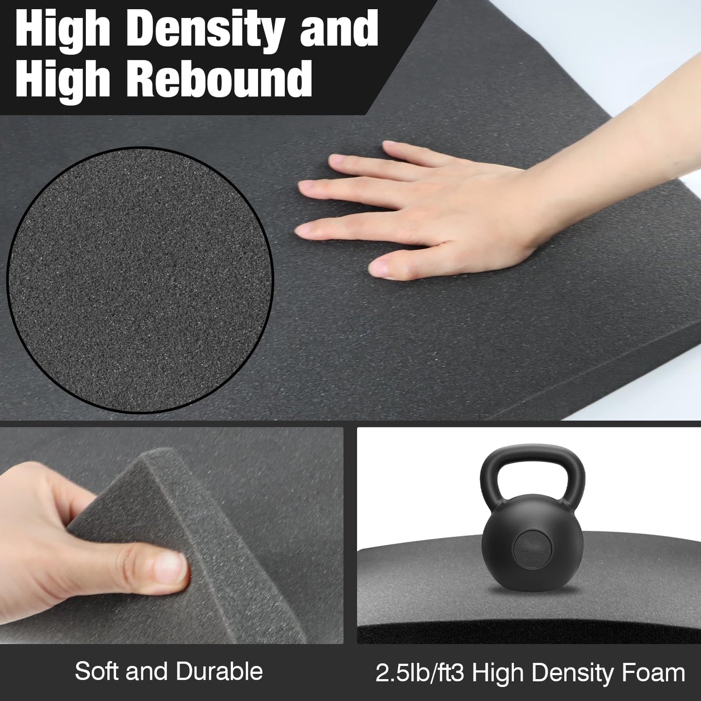ZYNERY 3 Pcs Sofa Cushion Support, 55 x 55cm High-Density Foam Couch Saver Pad for Sagging Seat Curve Furniture Seat Under Cushion Sag Repair