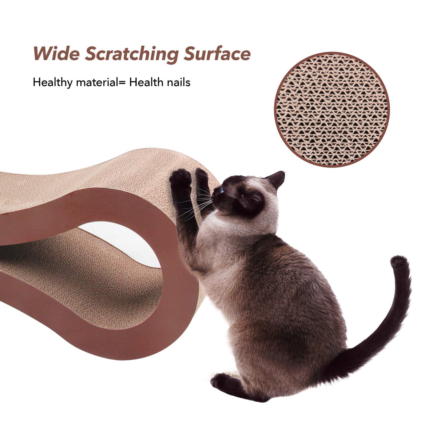 Large Cat Scratching Pad 67 x 24 x 22 CM, Cat Scratching Lounge Furniture with Catnip Cardboard Scratcher For Small Medium or Large Cats
