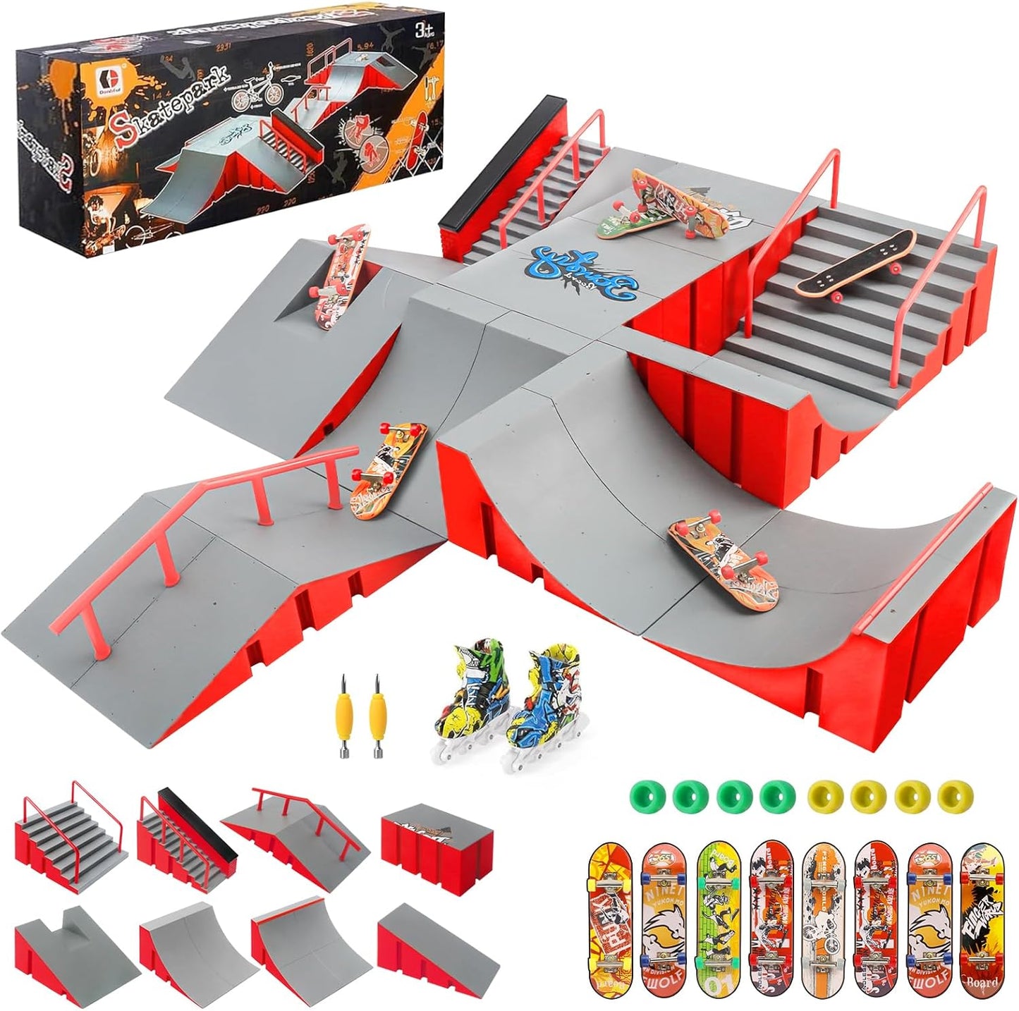 Tlater Finger Skateboard Ramp Set for kids - New but open scruffy box.