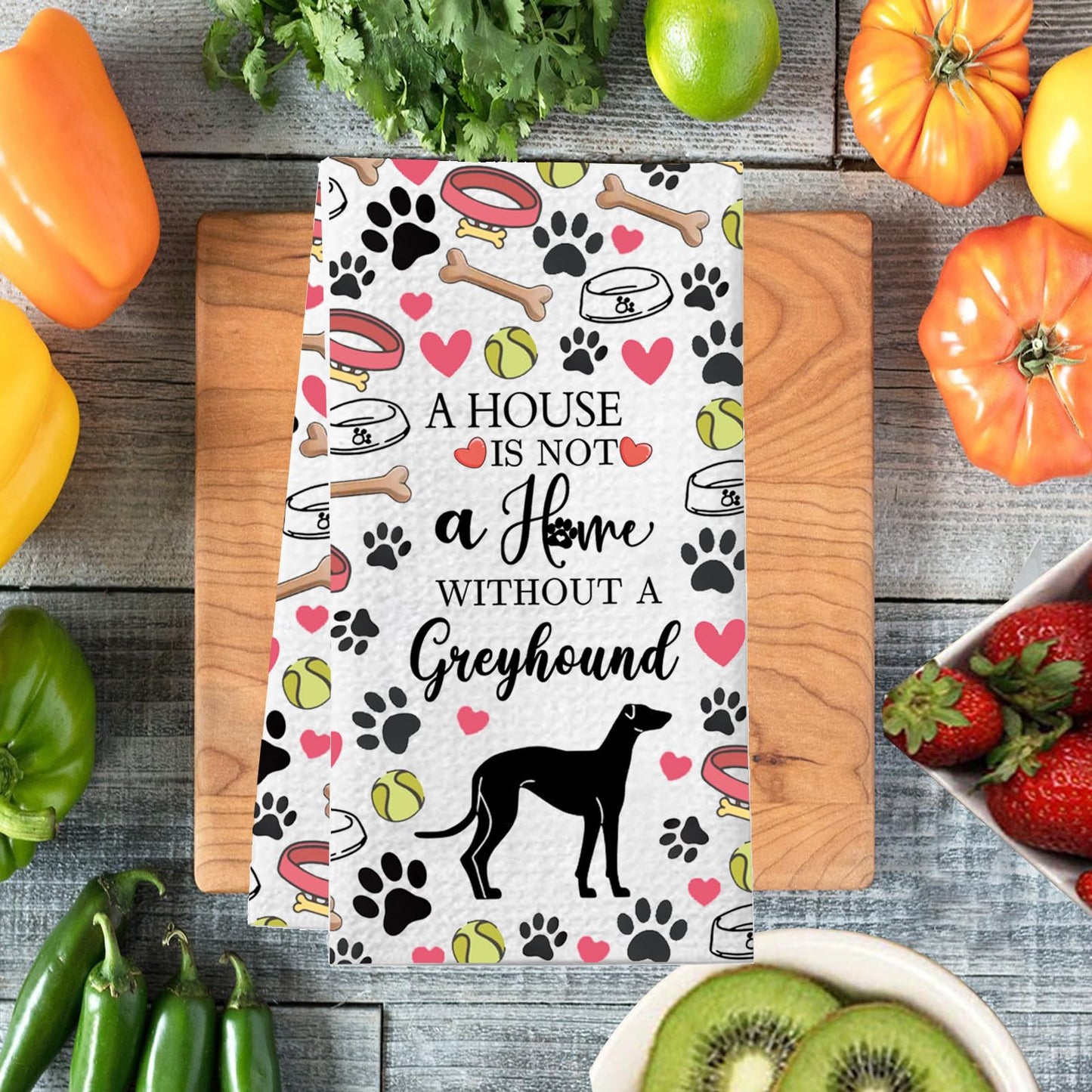 PXTIDY Greyhound Dog Theme Kitchen Towel Animal Lover Gifts Towel Greyhound Mom Gifts Tea Towel Dog Owner Gifts