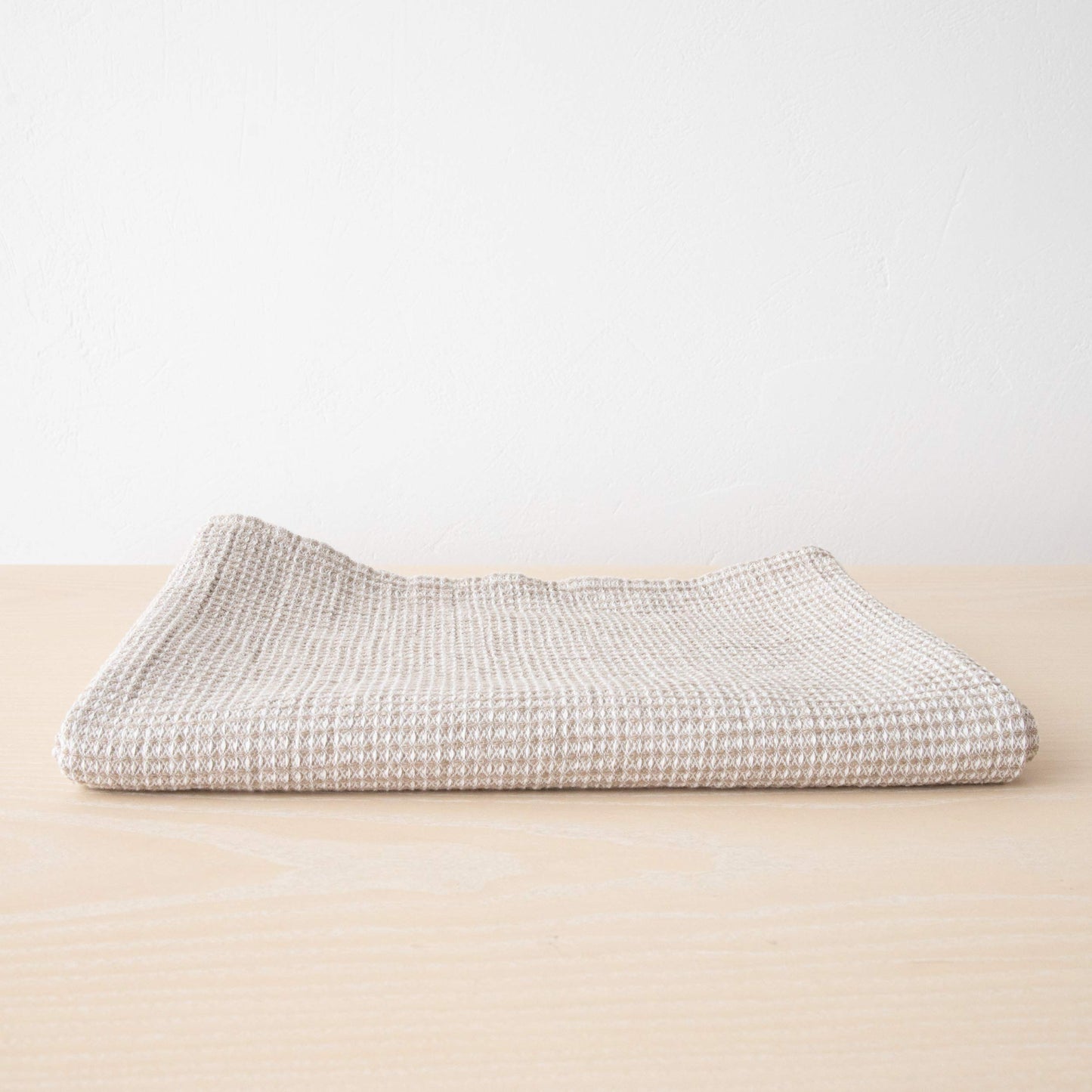 Natural Beige Linen Cotton Bath Towel Checkes