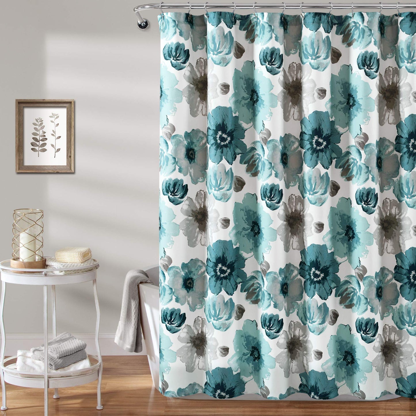 Lush Decor Leah Shower Curtain Blue Single 72X72