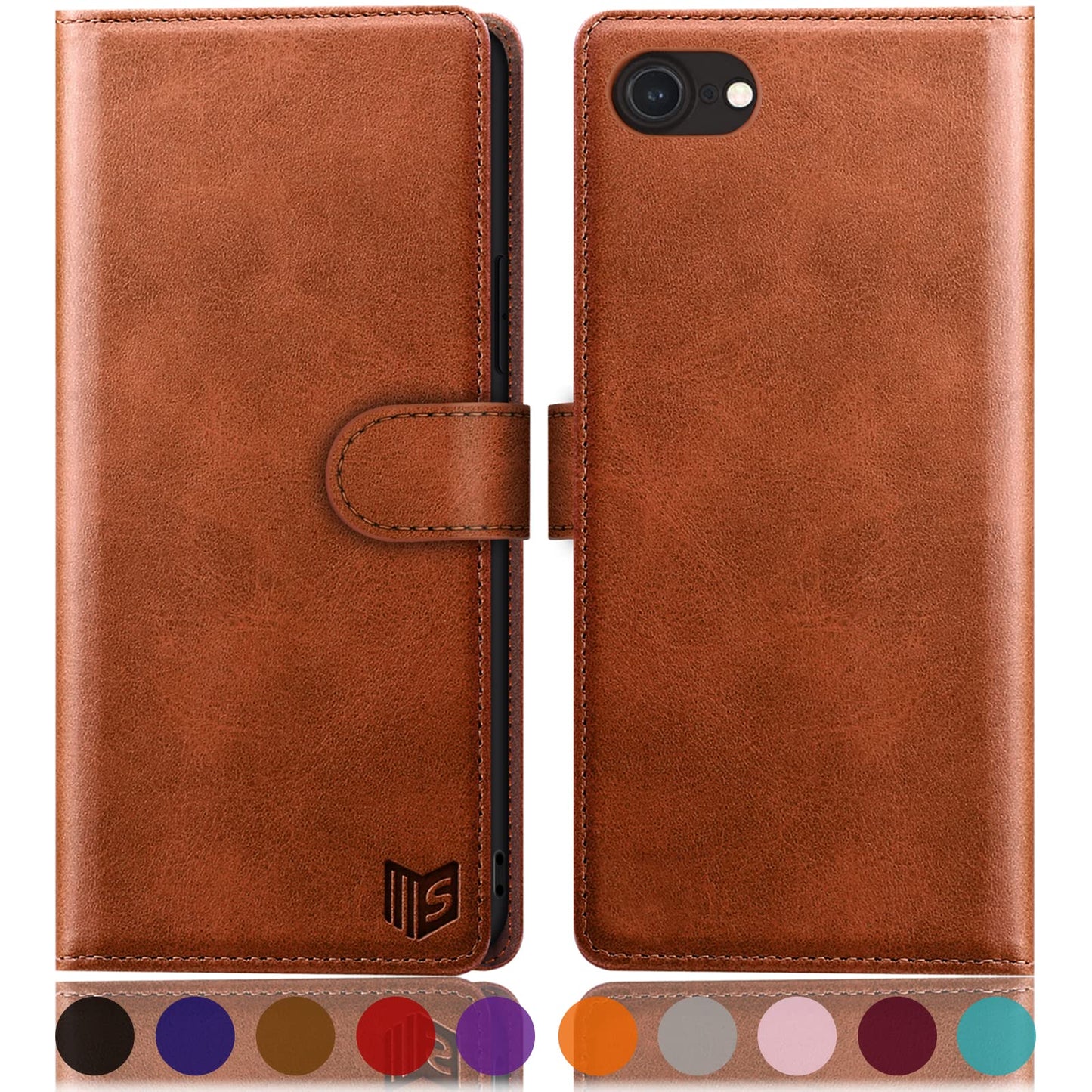 SUANPOT for iPhone 7/8/SE 2020/SE 2022 4.7 Inch case with [Credit Card Holder][RFID Blocking],PU Leather Flip Book Protective Cover Women Men for