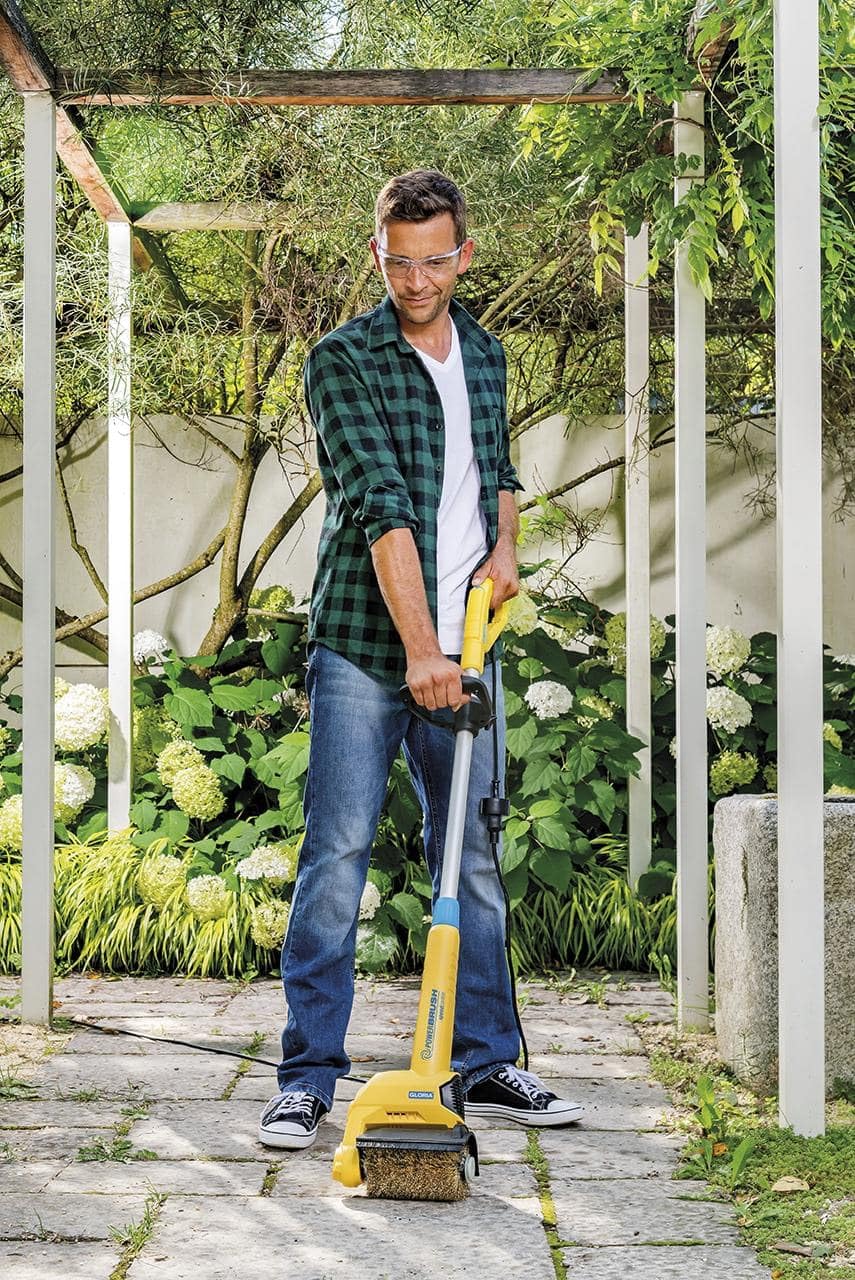 GLORIA Stone Brush PRO | Accessories for MultiBrush and PowerBrush | Clean Robust Paving Stones and Stone Slabs with a Wire Brush | 10 cm Diameter |