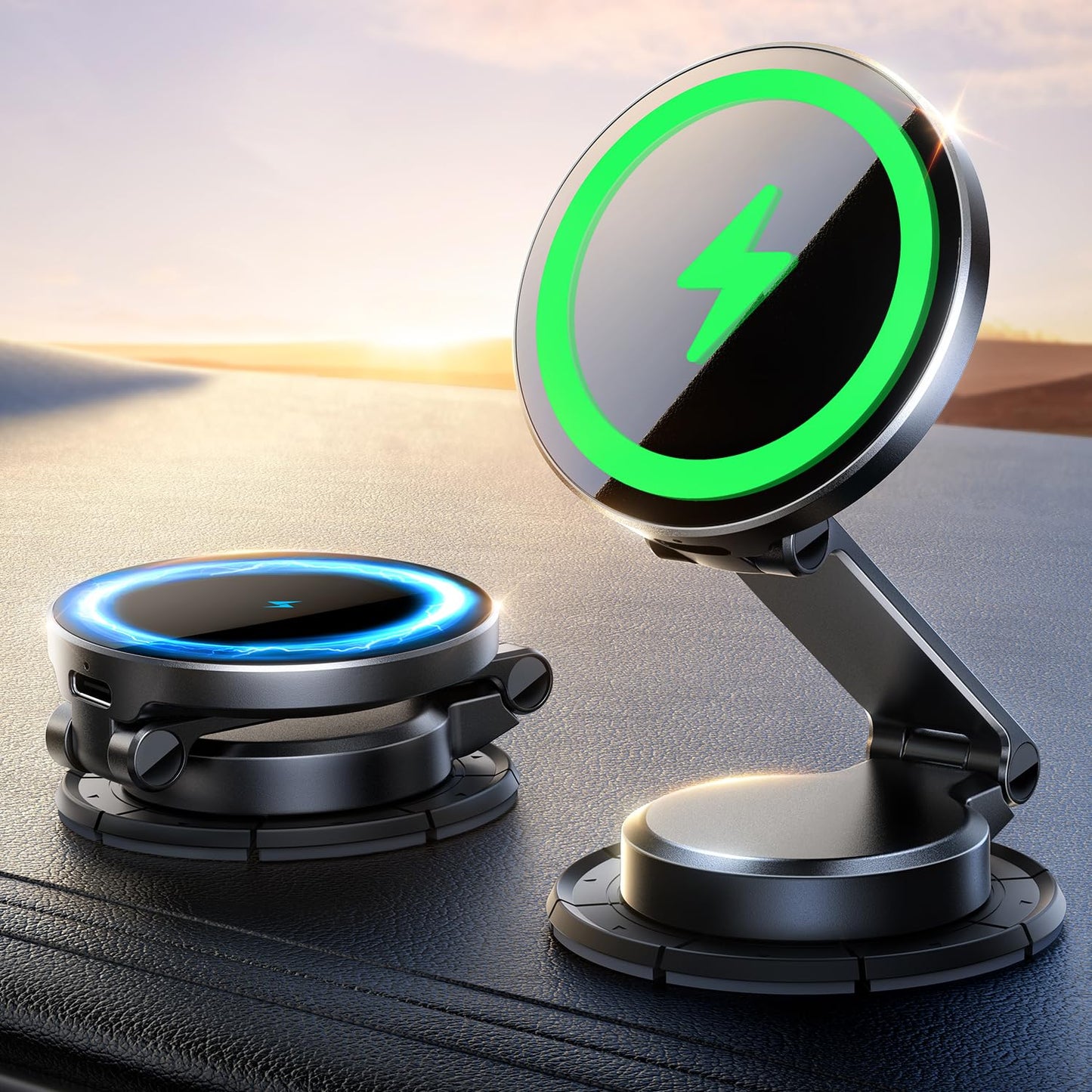 JOYROOM for MagSafe Car Mount Charger for Dashboard [All Metal & Foldable] 15W Fast MagSafe Car Charger, Hands Free Magnetic Phone Holder for iPhone