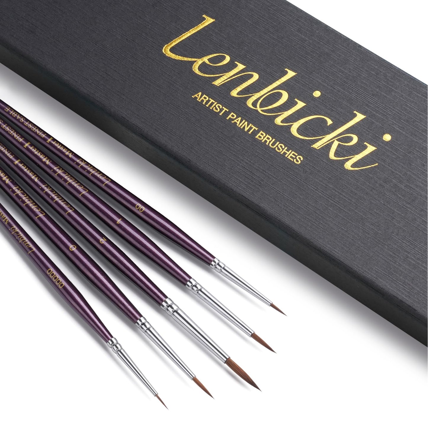 Kolinsky Sable Brushes Miniature 5PCS Professional Fine Detail Micro Artist Paint Brush Set for Watercolor, Acrylic, Oil, Model, Paint by Numbers