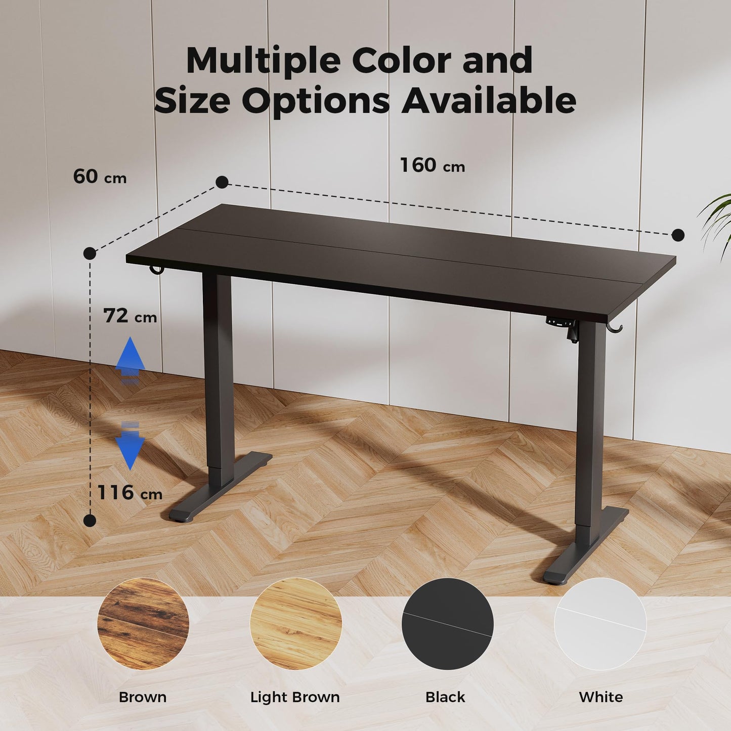 Agilestic Electric Standing Desk, 2 Memory Buttons, 160x60cm