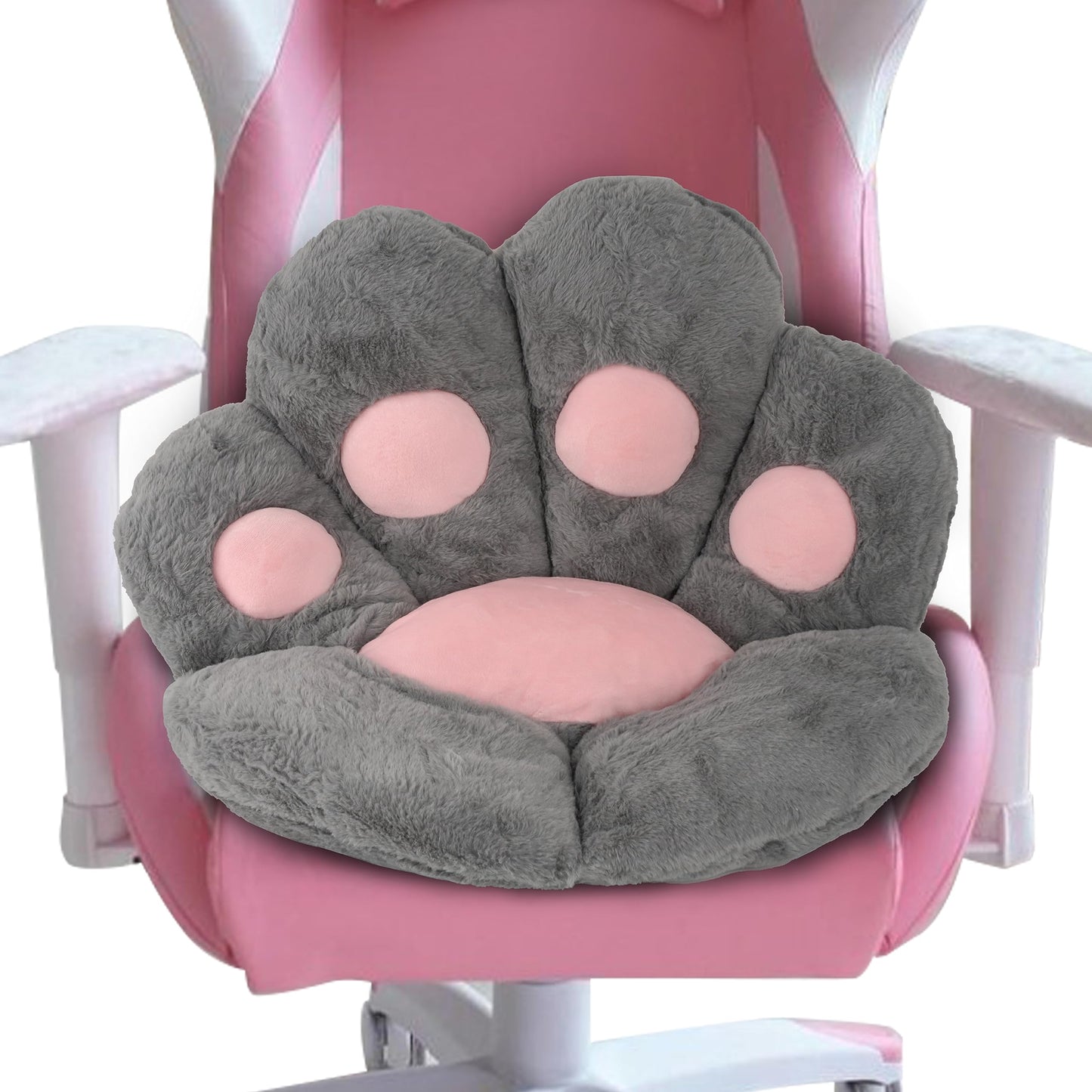 FlyGulls Cat Paw Cushion for Computer Gaming Office Chairs Grey 70x80 cm