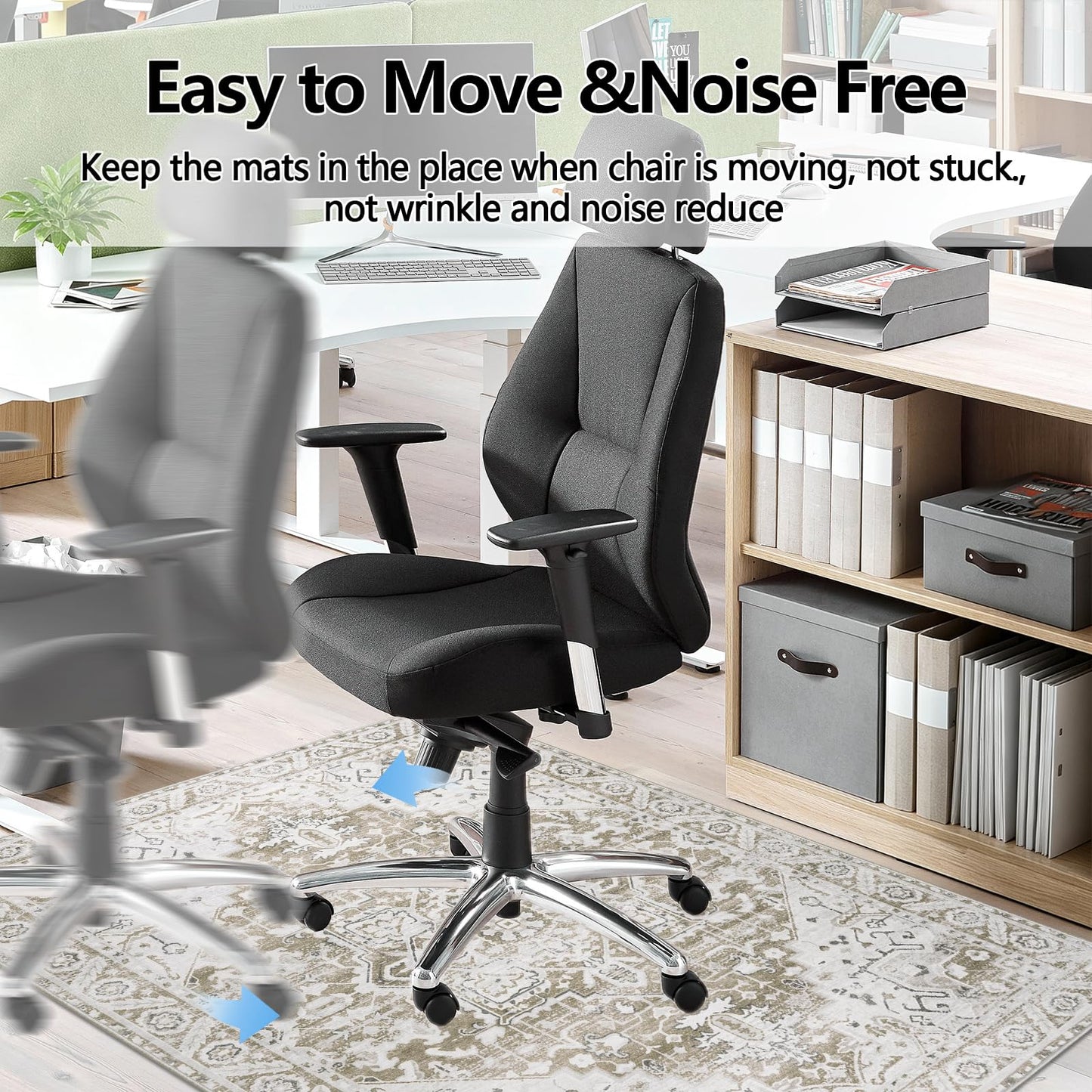 Famibay Office Chair Mat for Hardwood Floor 90x120cm Beige Brown Floor Protector for Office Chair Non Slip Rubber Computer Desk Chair Mat for Hard