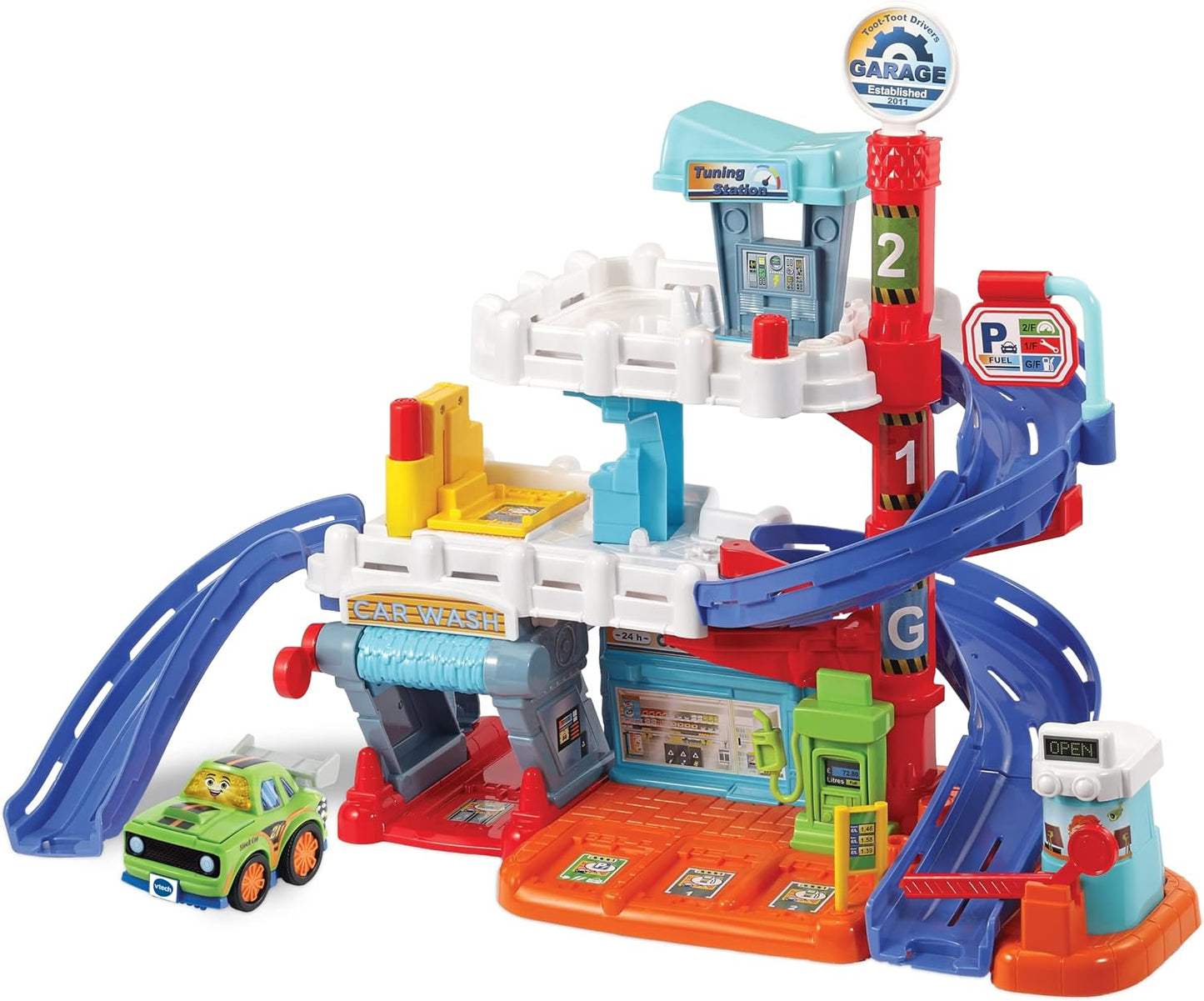 VTech Toot-Toot Drivers Fix & Fuel Garage, New but taken out of box, no screws, open box