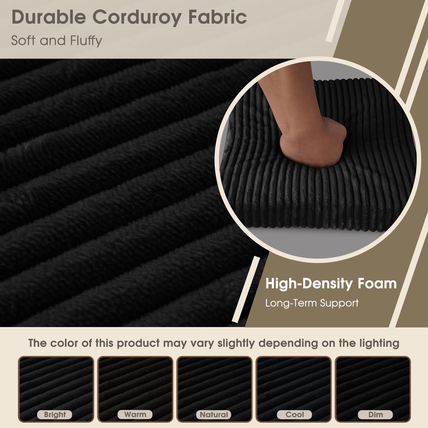ZenComfy 30x30cm Bar Stool Cushions Square Set of 4 Black