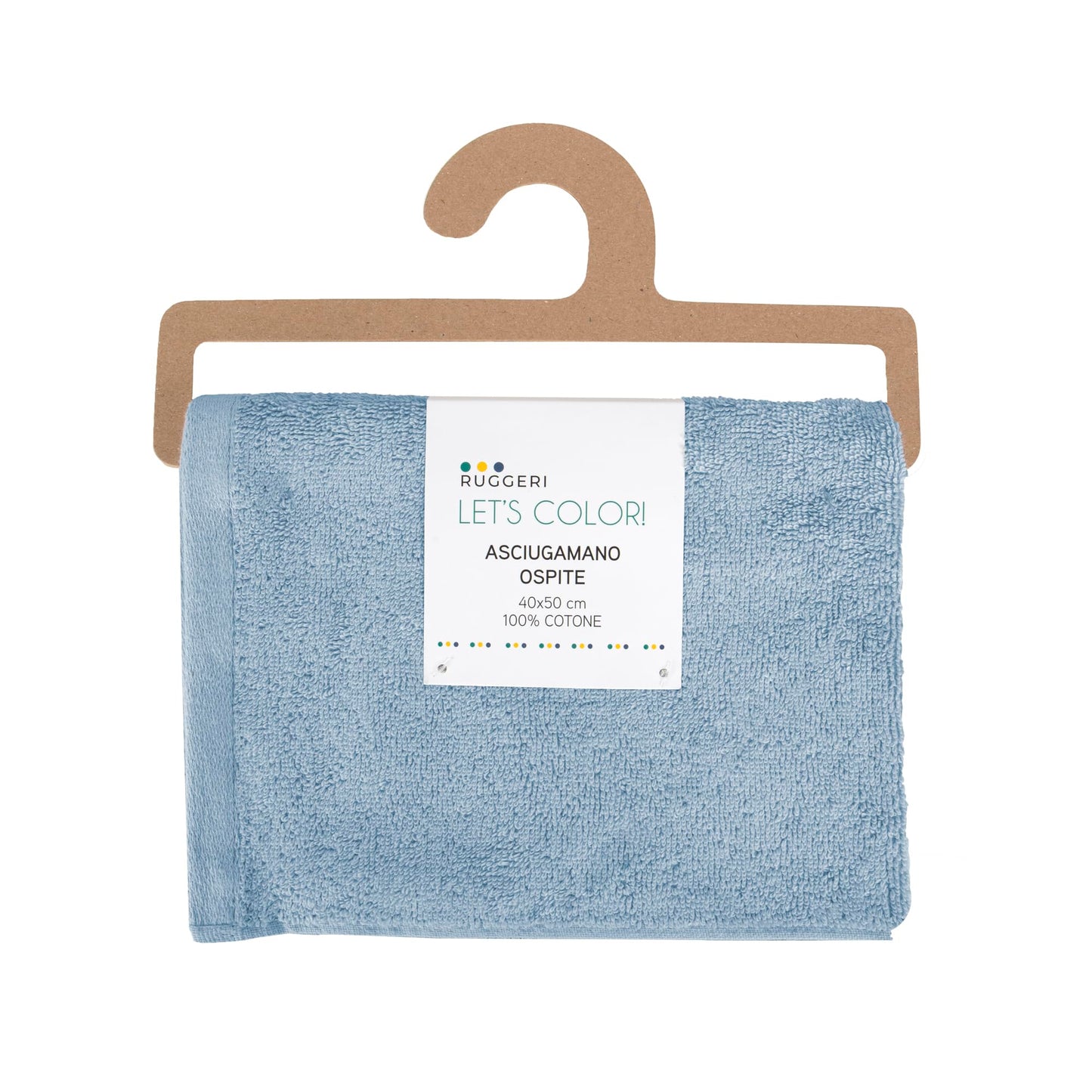 Ruggeri 4 Piece Guest Towel Set, 40x50 cm, Soft Cotton, Light Blue