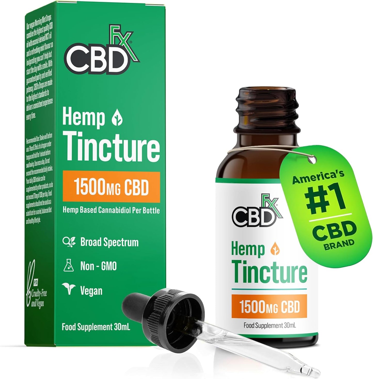 CBDfx 1500mg CBD High Strength CBD Oil, 30ml, best before 02/27, ID REQUIRED, New but scruffy box