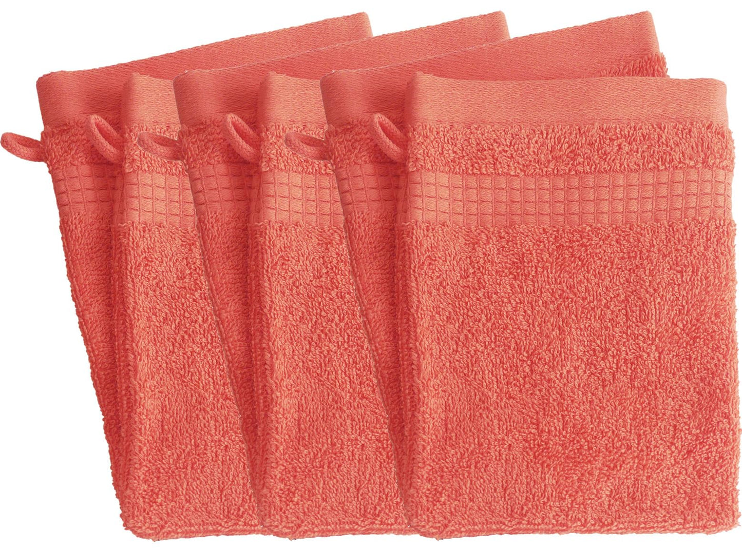 Le linge de Jules Set of 6 Washcloths – 100% Cotton – 450 g/m² – Coral
