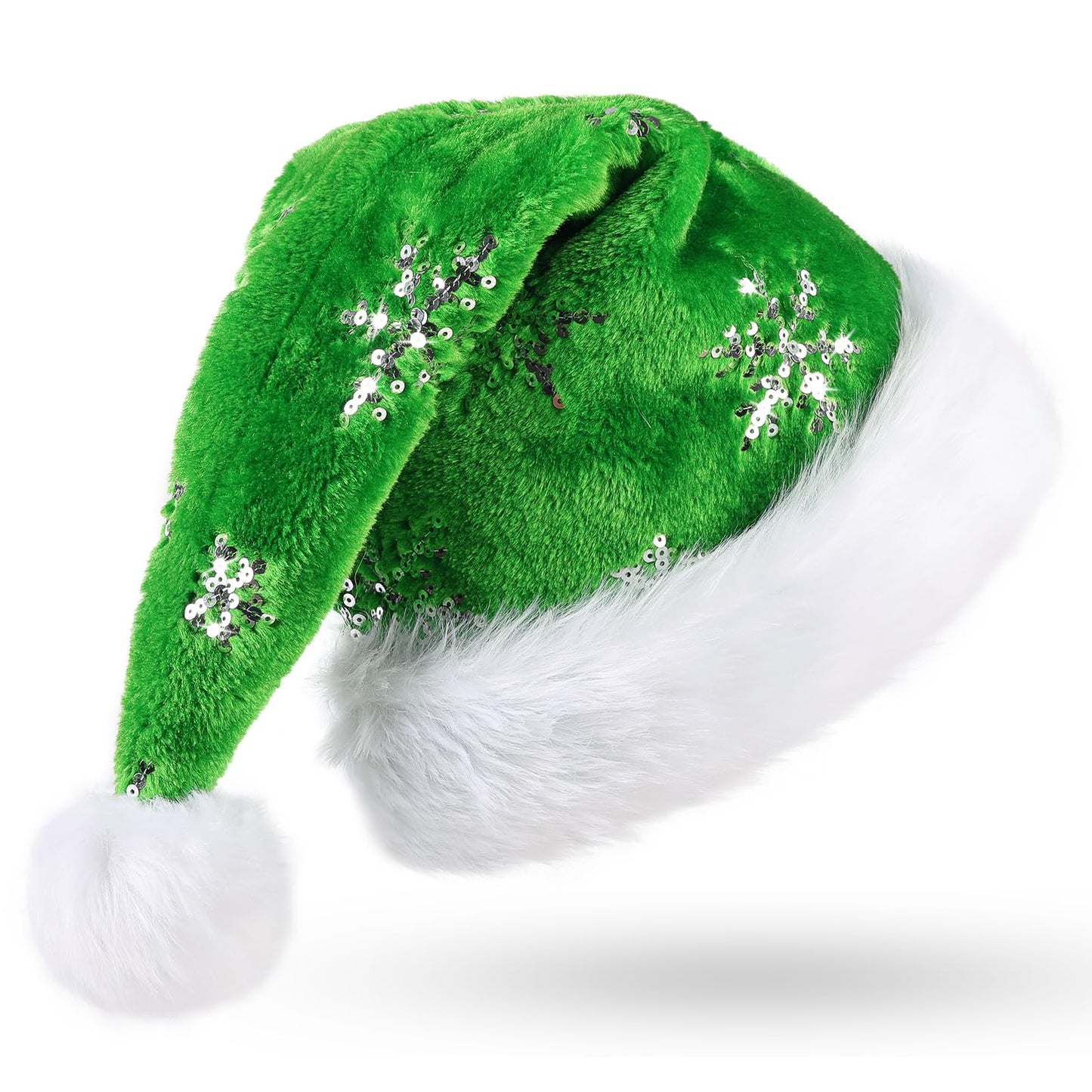 CIT?TOILE Luxury Green Santa Hat For Women And Men, Large Father Christmas Hat - Xmas Party Home Decor