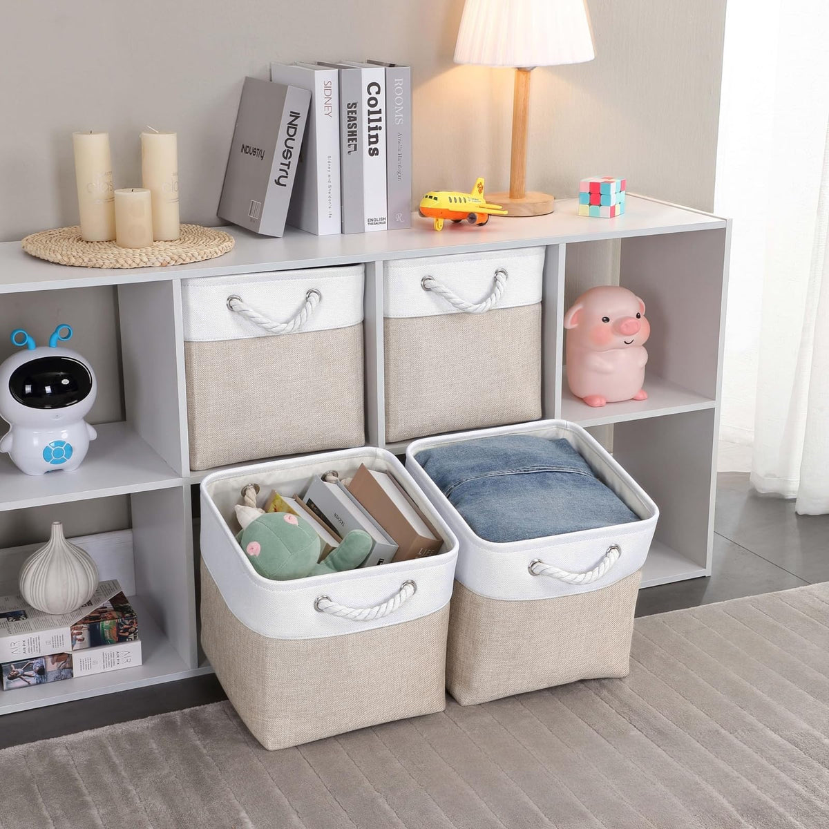 Mangata Fabric Storage Boxes,30x30x30cm Storage basket Cube Storage Unit Organiser for Clothes, Toys,Suitable for Wardrobes