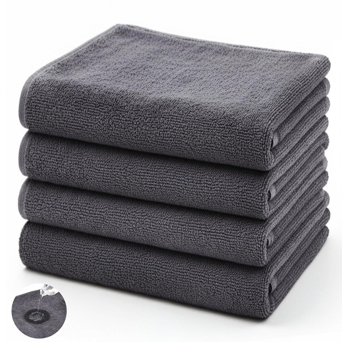 Tatuo 4 Pcs Drying Microfibre Hair Salon Towels 50 x 100 cm Quick Dry Absorbent Hand Towels for Bathroom Soft Hairdressing Cloths for Face Bath Gym