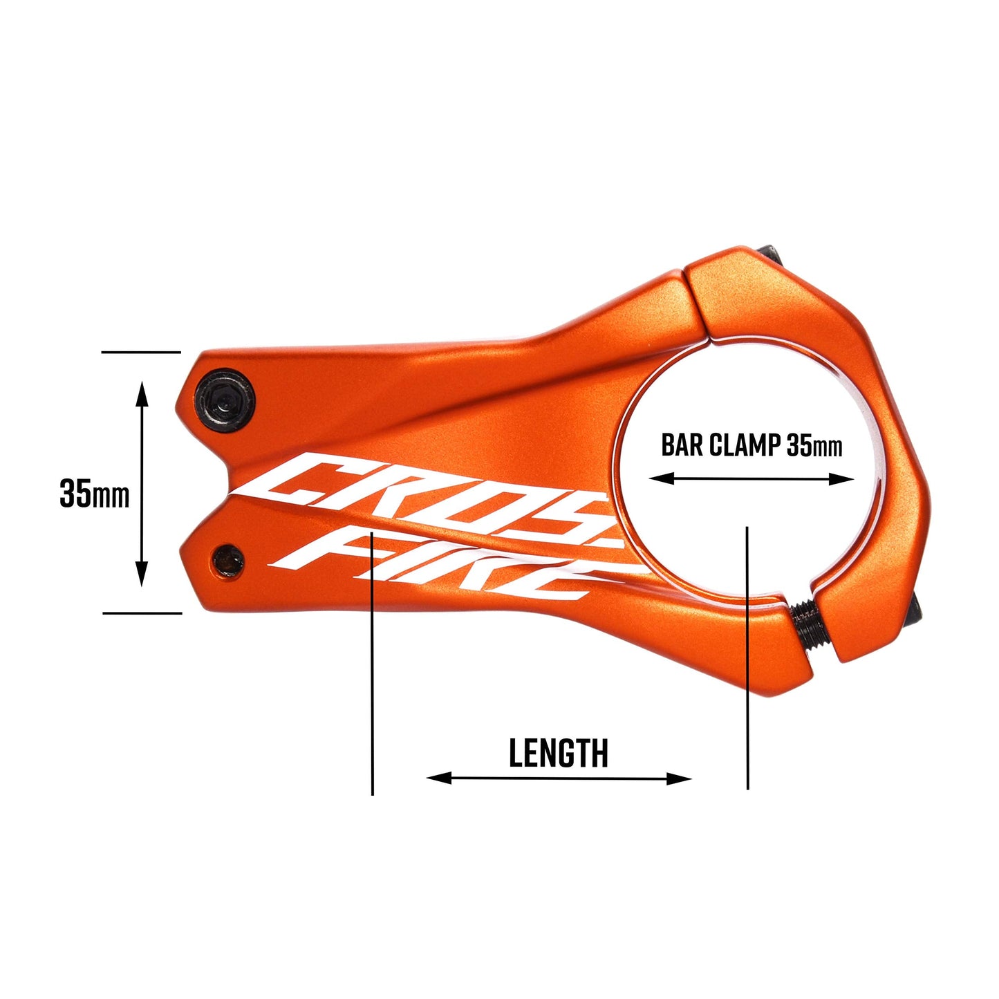 Funn Crossfire Mountain Bike Stem with 35mm Bar Clamp - Durable and Lightweight Alloy Bike Stem for Mountain Bike and BMX Bike, Length 50mm stem