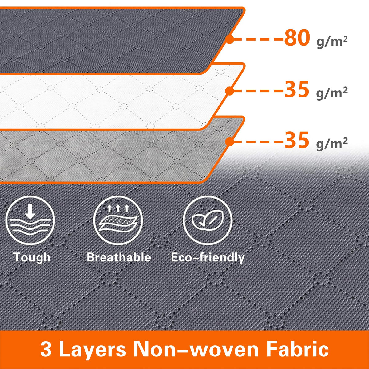 Vieshful 4 Pack Large Capacity Clothes Storage Bags, 35L Grey