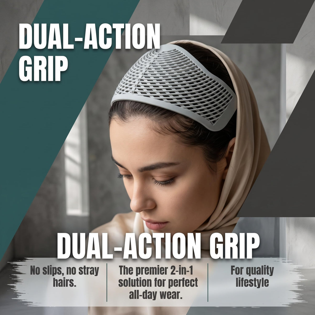 Elastic Hijab Headband,Soft, Non-Slip Scarf Clip Holder, Lightweight & Comfortable for Women, Students,Perfect for Daily Wear