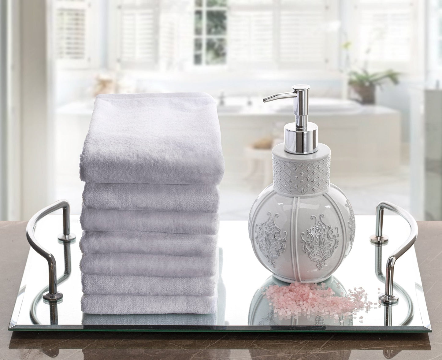 Creative Scents 100% Cotton Velour Fingertip Towels - 4 Pack 11 by 18 Inch – Decorative, Extra Absorbent and Soft Face Towel