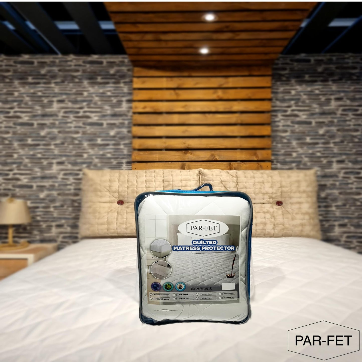 Cotton Mattress Protector, Waterproof, Quilted with Anti-Allergic, Anti Dust Mite, Soft and Quiet, Breathable (White, 180 x 200 cm)