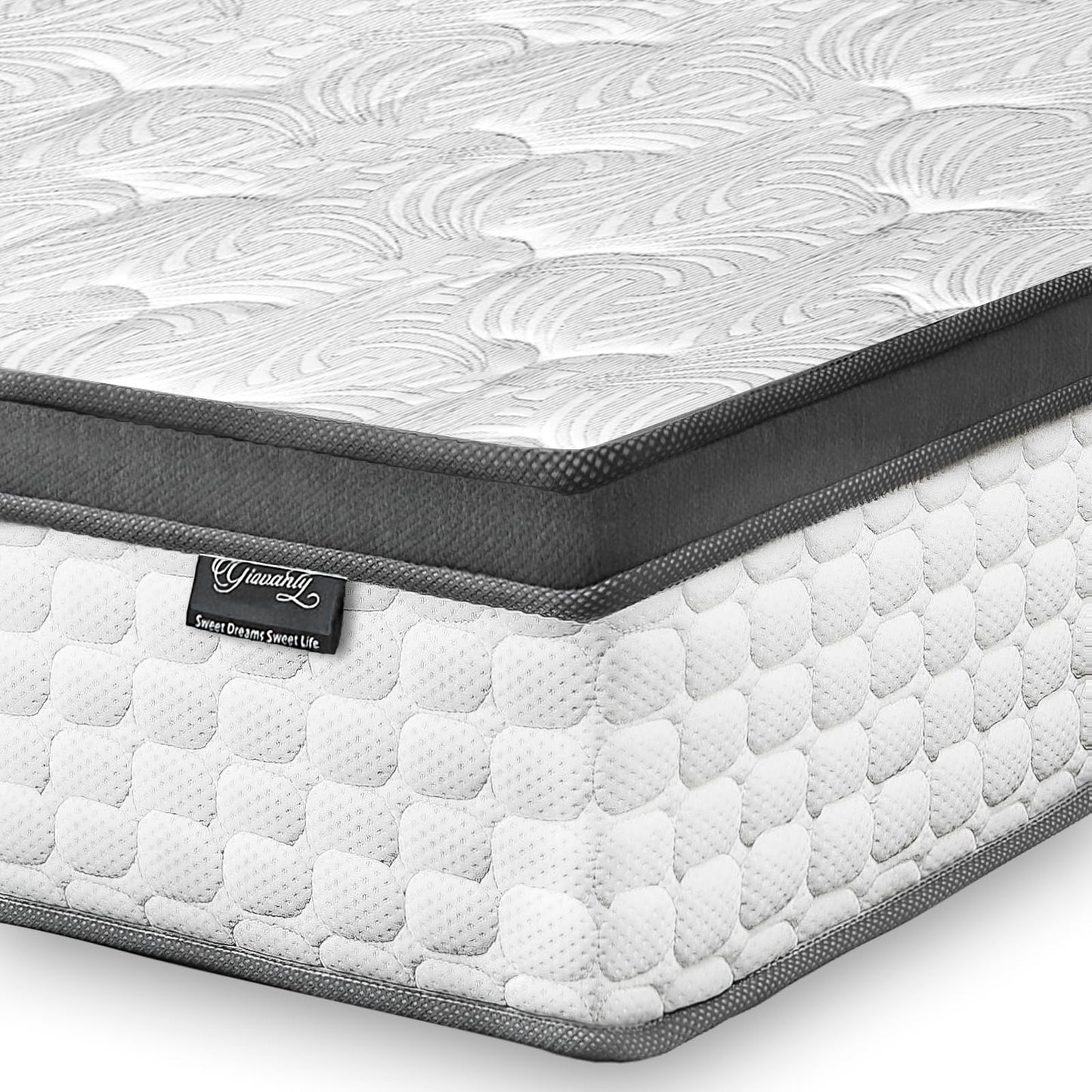 Giovanly 10 Inch Small Double Size Mattress, Hybrid Mattress in a box Gel Memory Foam, Pocket Springs
