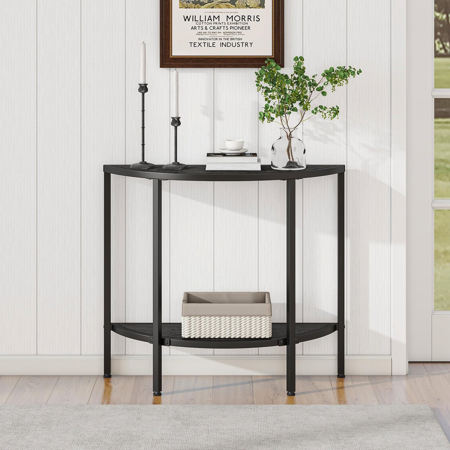 VECOCHO Entryway Table with Storage,Console Table for Living Room,Black