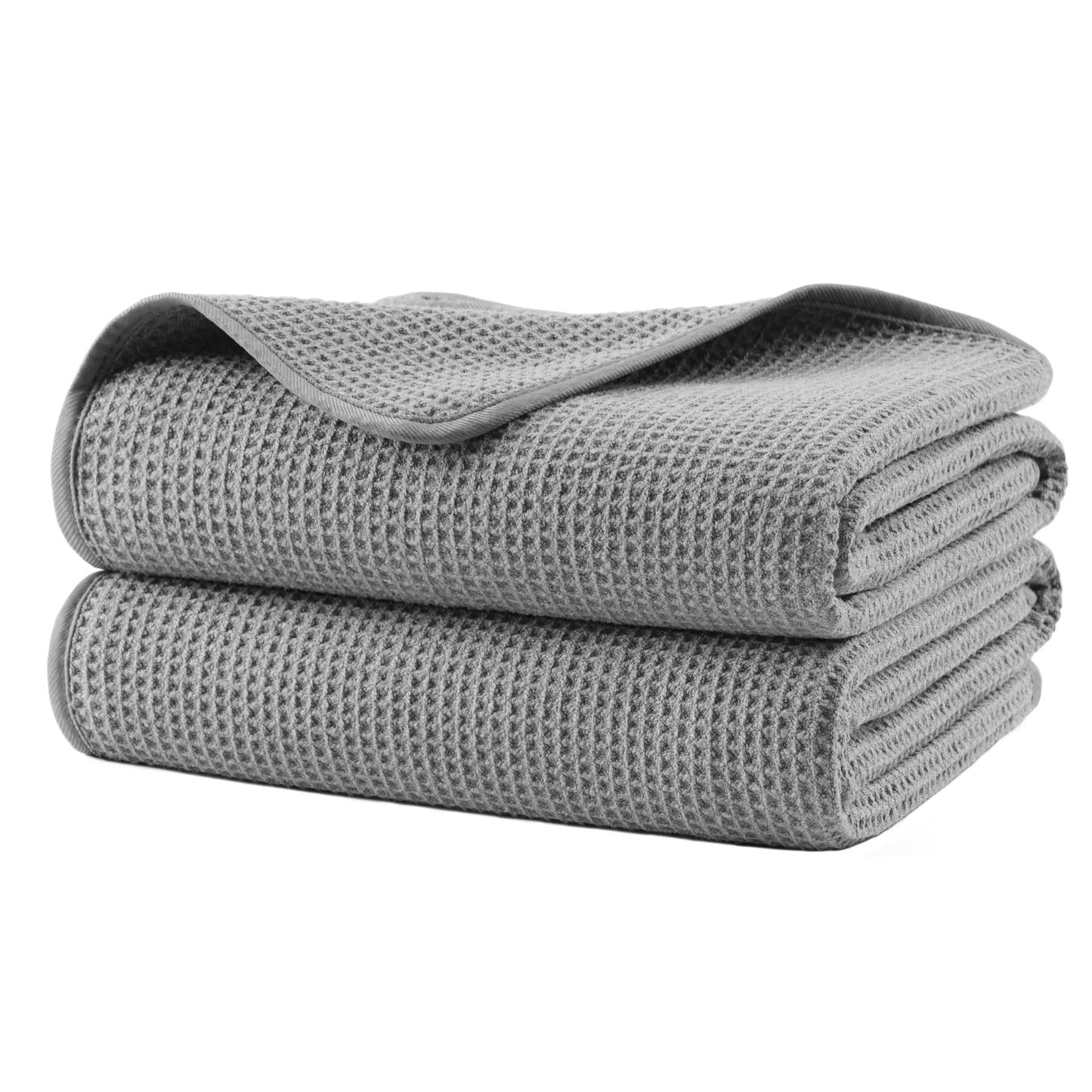 POLYTE 380 GSM Microfibre Quick Dry Waffle Bath Towel, 76.2x152.4 cm