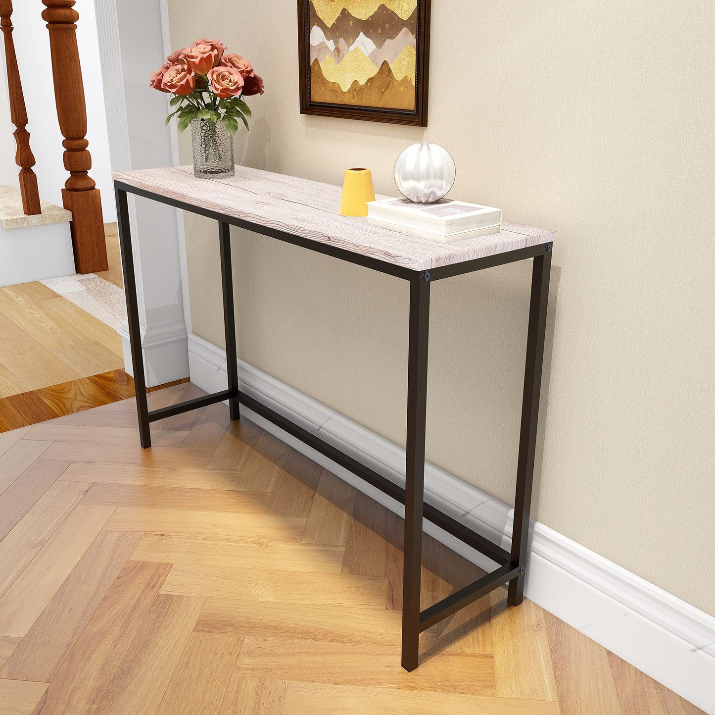 HOMERECOMMEND Console Sofa Table End Tables Computer Desk Coffee Snack Console Tables for Living Room Or Corridor Hallway